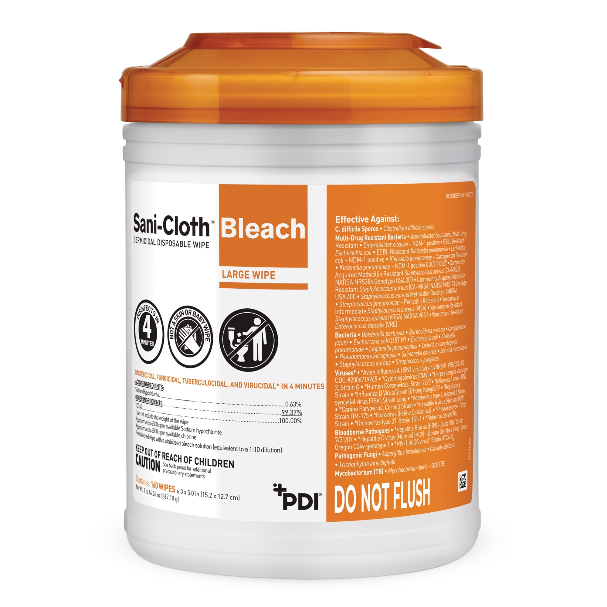 Sani-Cloth Bleach Germicidal Disposable Wipes thumbnail 1