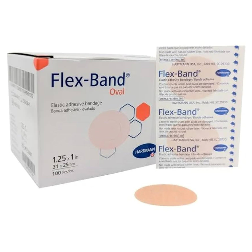 Flex-Band Adhesive Strip Tan 1 x 1-1/4 Inch Oval Sterile thumbnail 2