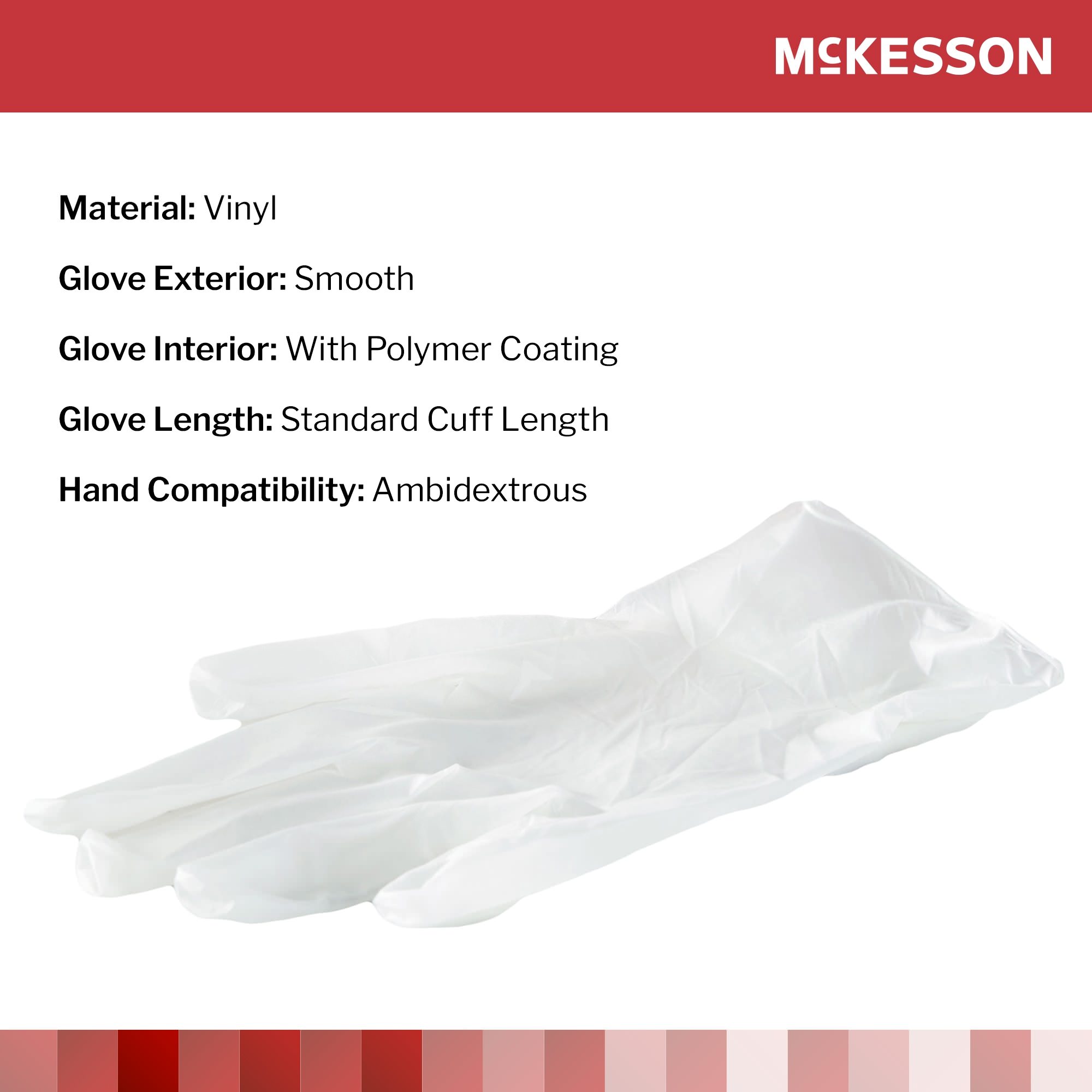 McKesson Confiderm Vinyl Standard Cuff Powder Free Exam Gloves thumbnail 3