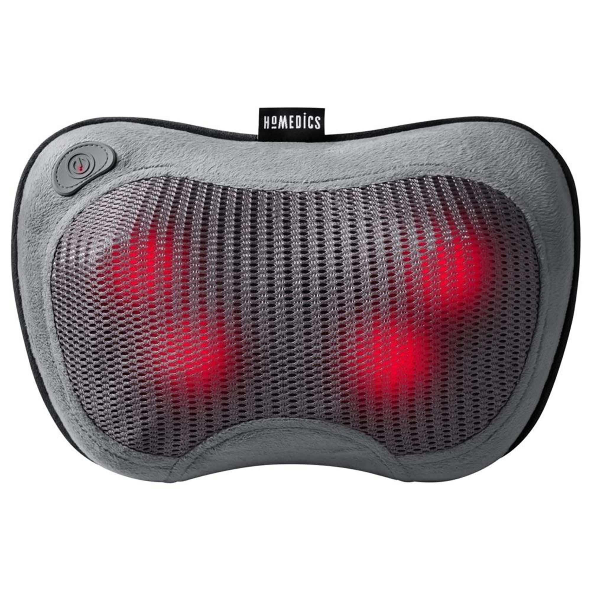 HoMedics Shiatsu Cordless Massage Pillow with Heat, Gray