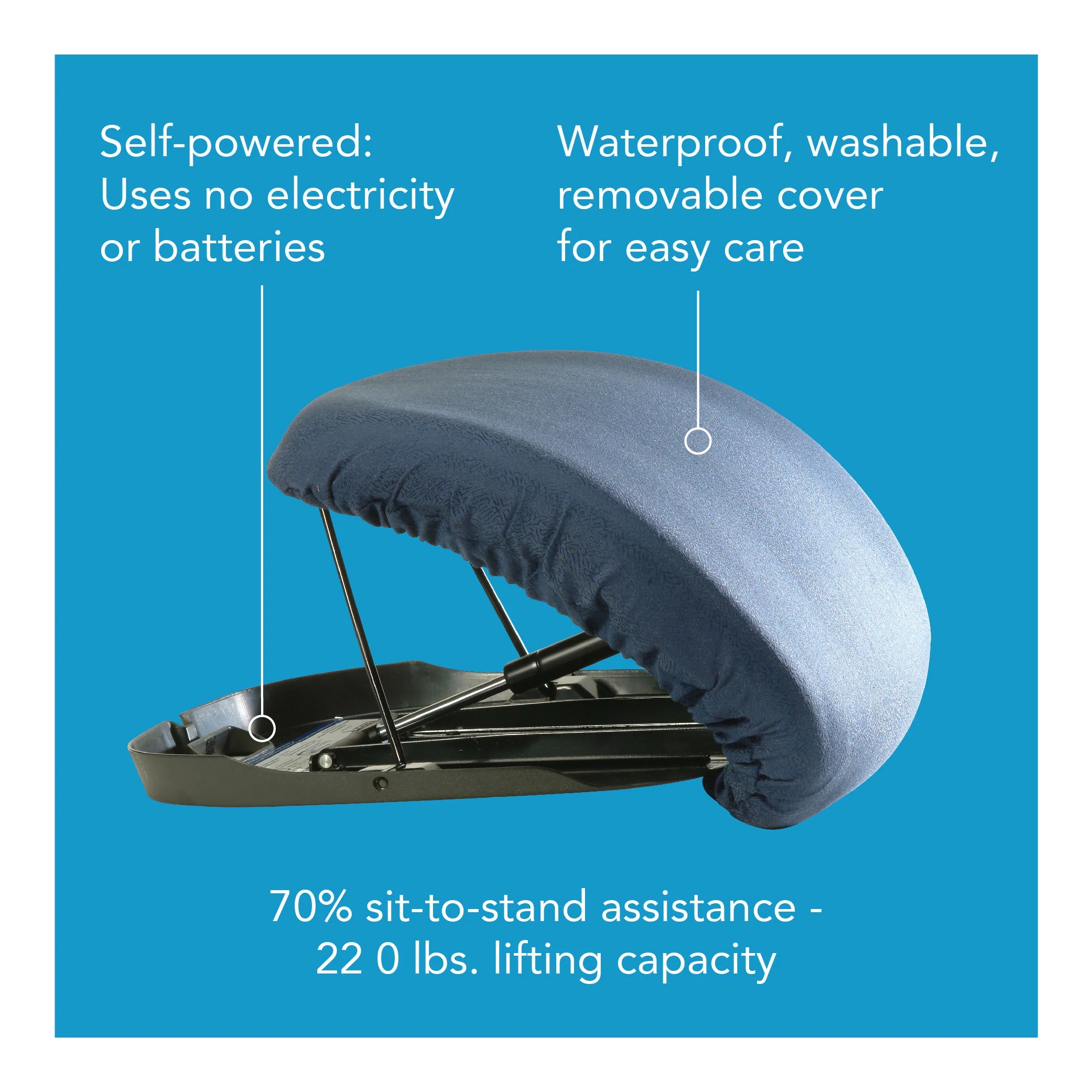 Carex Upeasy Seat Assist Standard Manual Lifting Cushion thumbnail 4