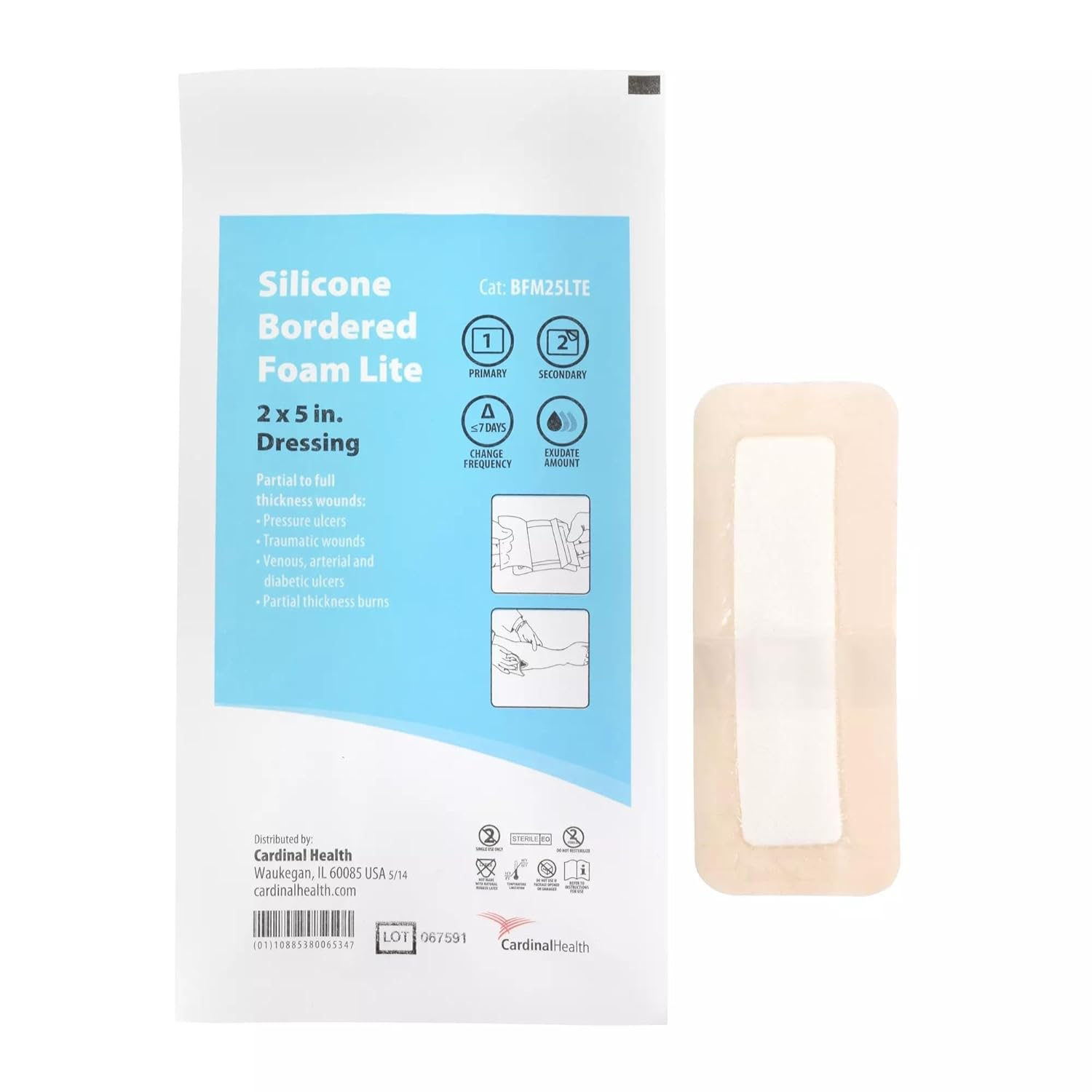 Cardinal Health Silicone Bordered Foam Lite Wound Dressing thumbnail 3