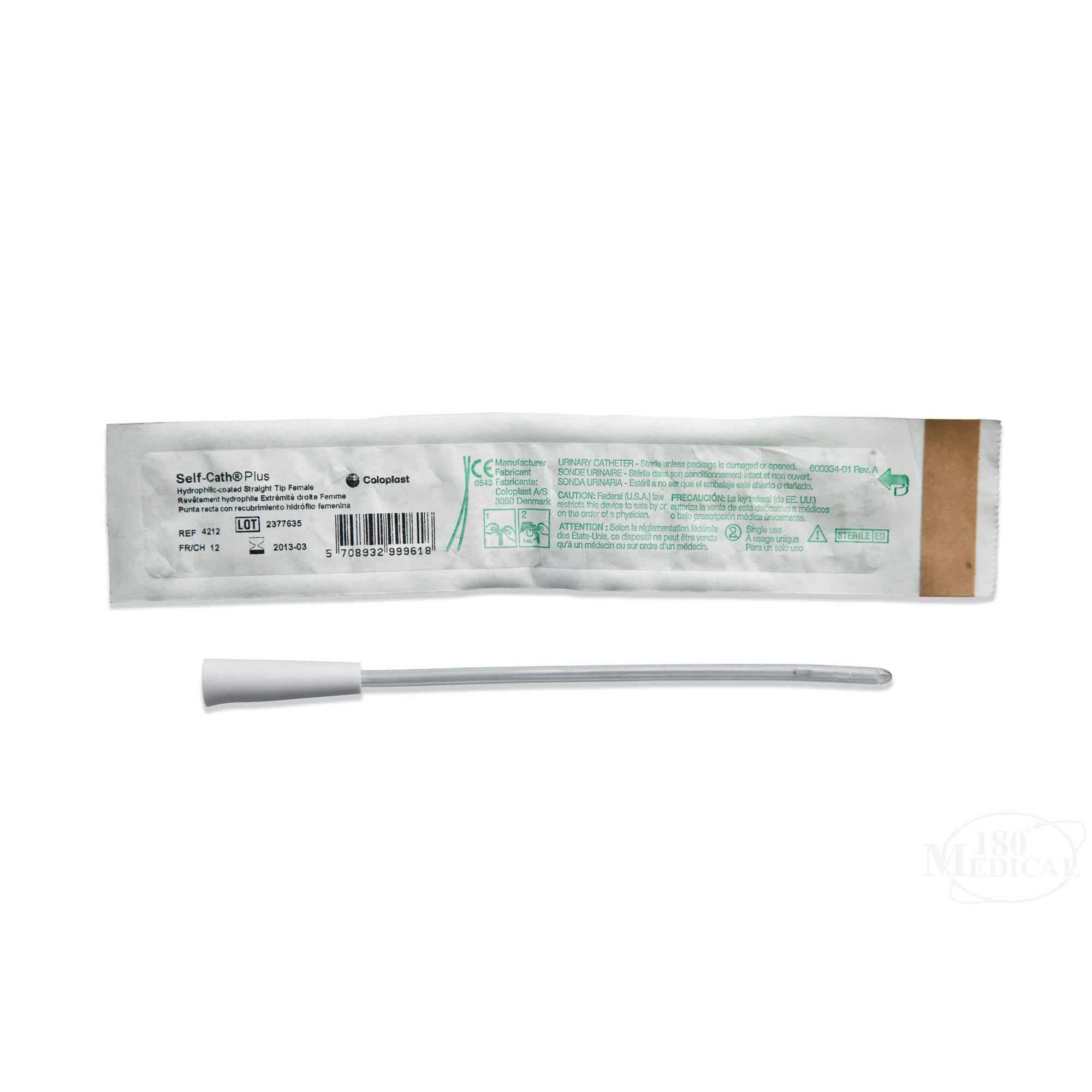 SpeediCath Plus Female Hydrophilic Catheter, 12 Fr, 6 inch
