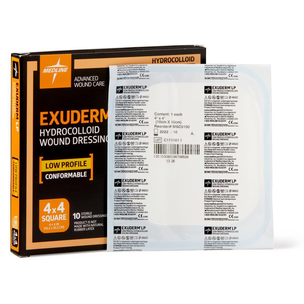 exuderm satin hydrocolloid wound dressing Exuderm Satin Hydrocolloid Wound Dressing, 6.4" x 6.5" 5/Box