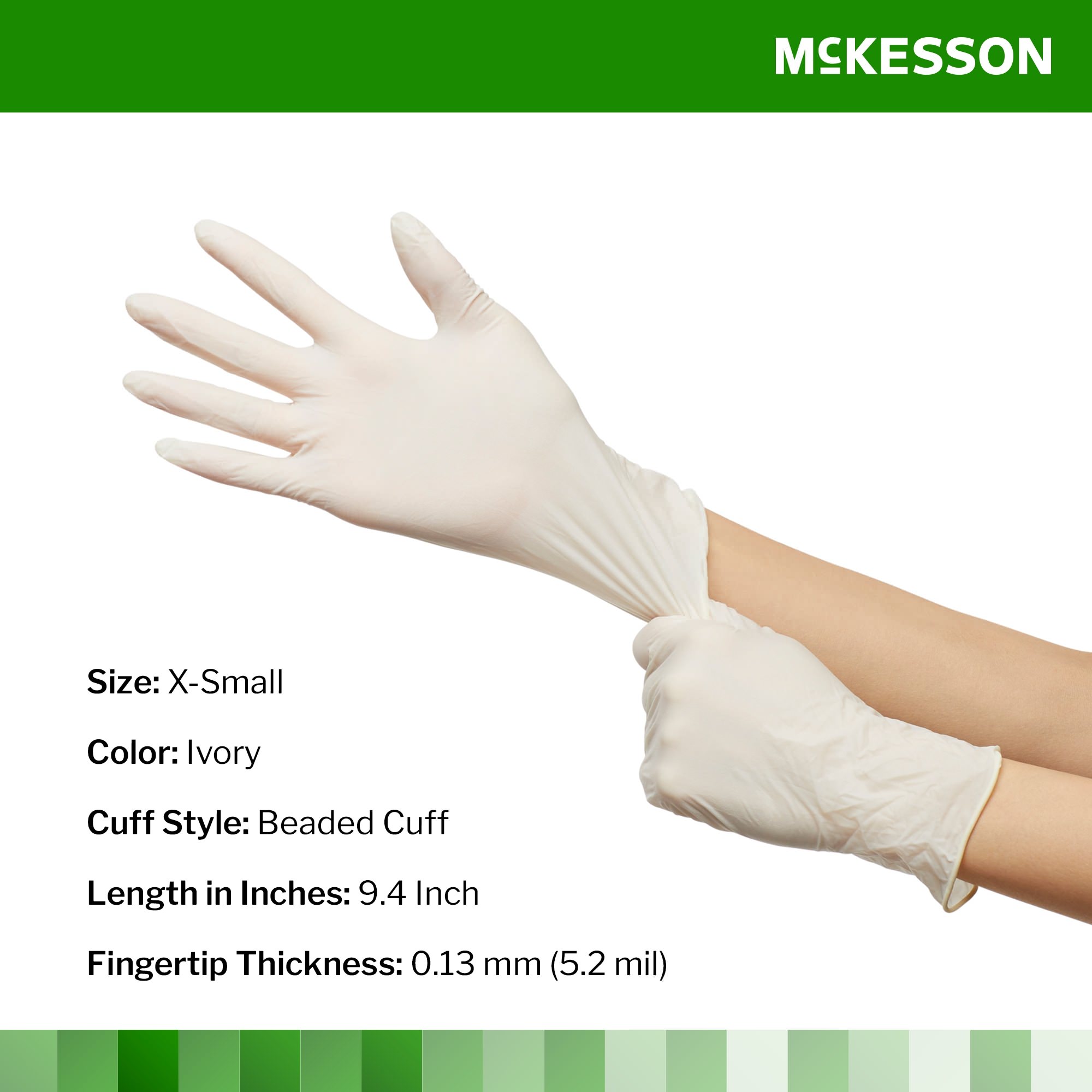McKesson Confiderm PC Latex Powder Free Exam Gloves thumbnail 2