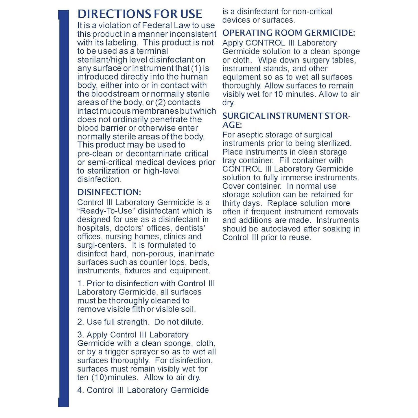 Control III Laboratory Germicide Surface Disinfectant Cleaner thumbnail 3