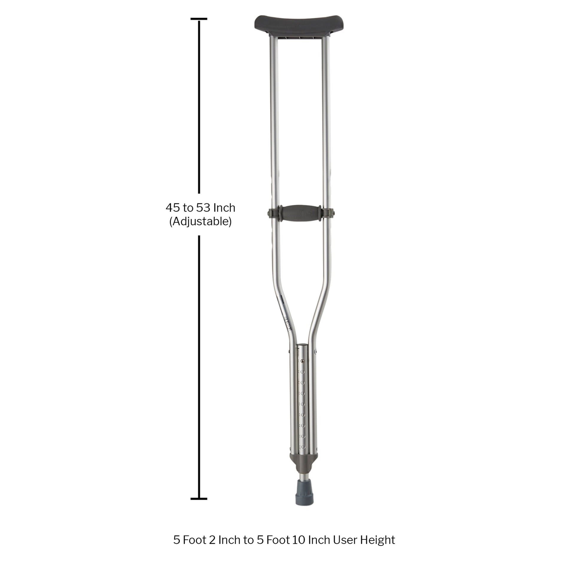 McKesson Push Button Aluminum Crutches with Euro-Style Clip thumbnail 3