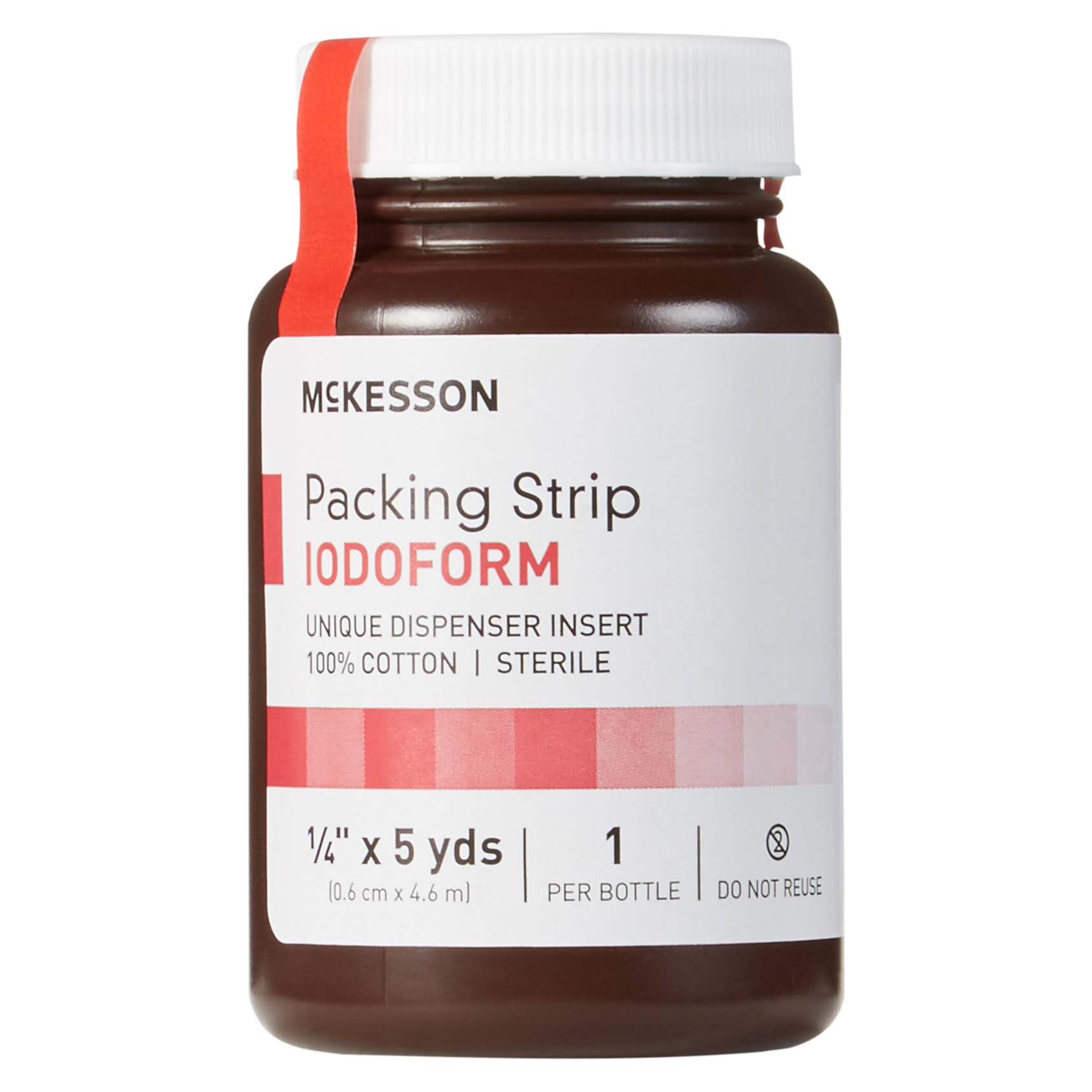 McKesson Wound Packing Strip Pale Yellow Bottle Iodoform Sterile - Main image