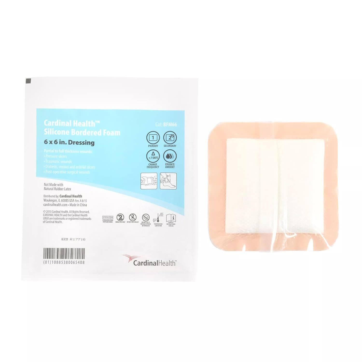 Cardinal Health Kendall Silicone Bordered 5-Layer Foam Dressing thumbnail 3