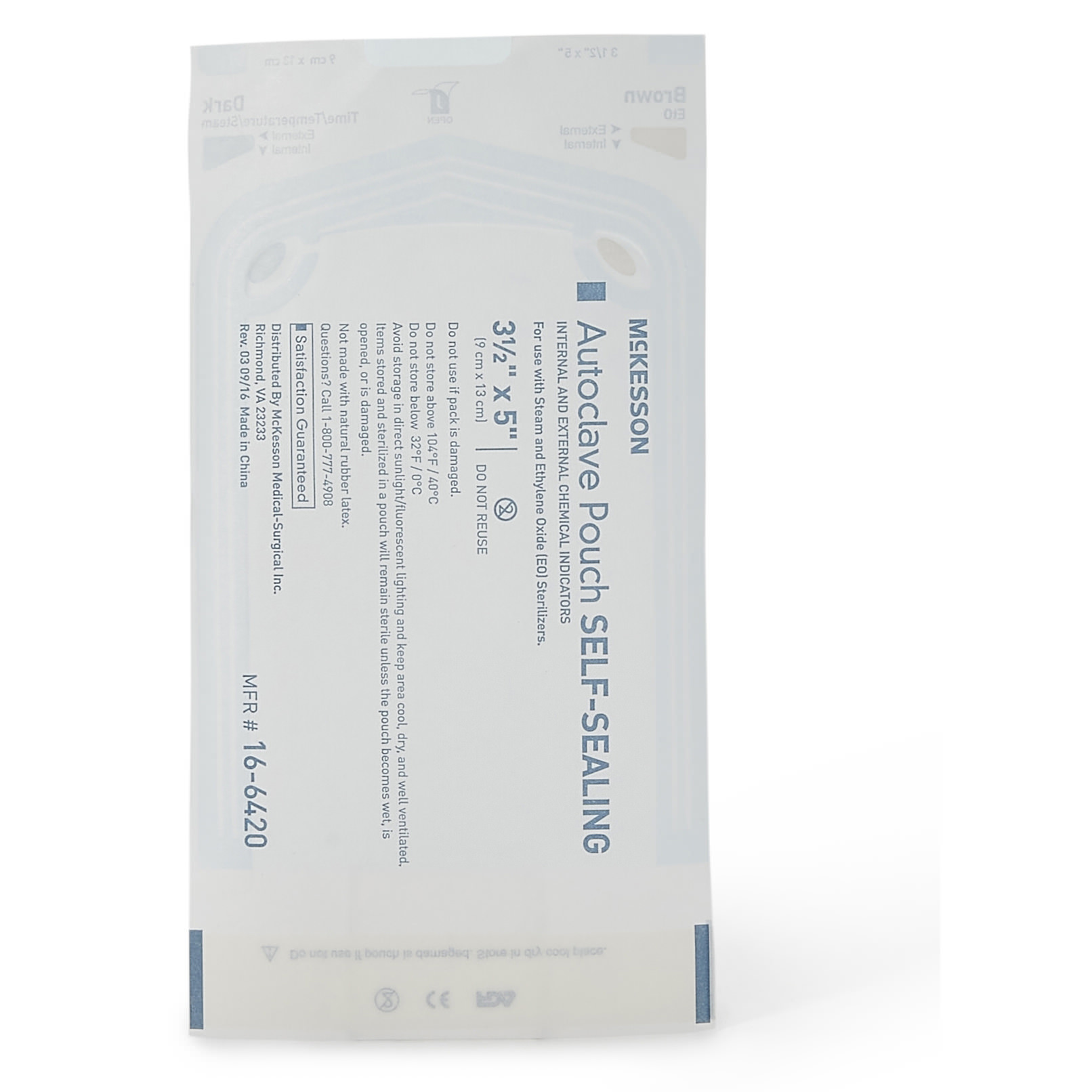 McKesson Sterilization Pouch Transparent, Blue-White thumbnail 2