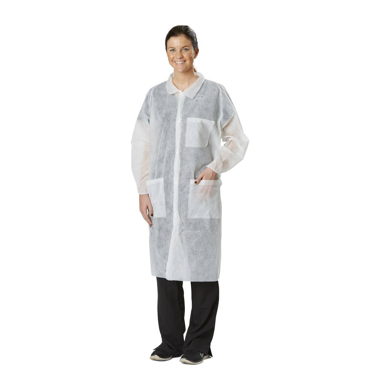 未使用☆和田颯 how Melton Coat Ivory 002 Da-iCE Medline Disposable Spunbond Polypropylene Lab Coats | White and