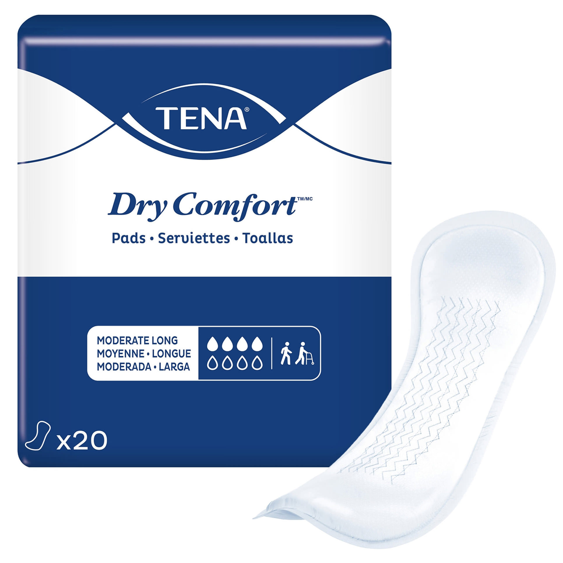 Tena Dry Comfort Pads, Moderate Absorbency thumbnail 2