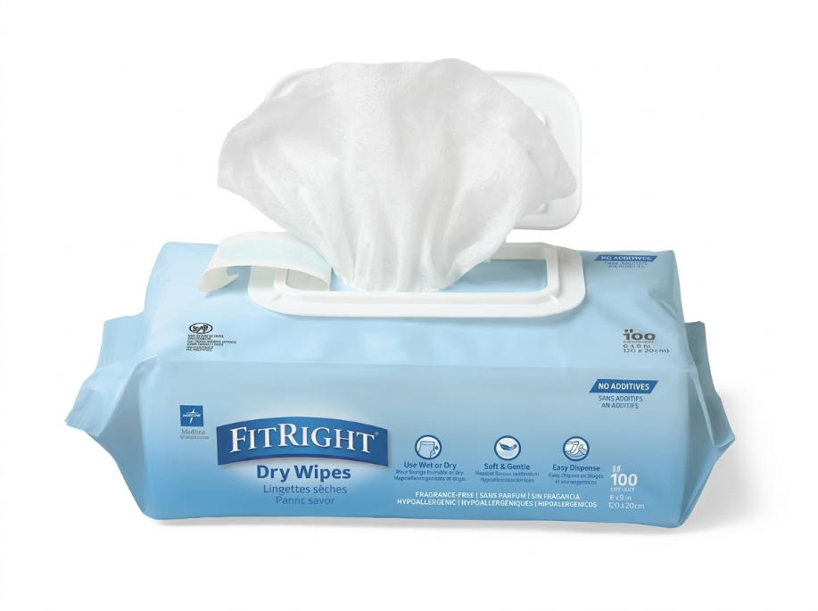 FitRight UltraSoft Dry Personal Wipes
