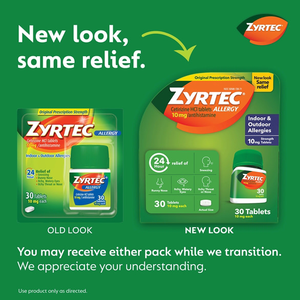 Zyrtec Adult Allergy Relief Tablets, 10mg, Cetirizine thumbnail 2