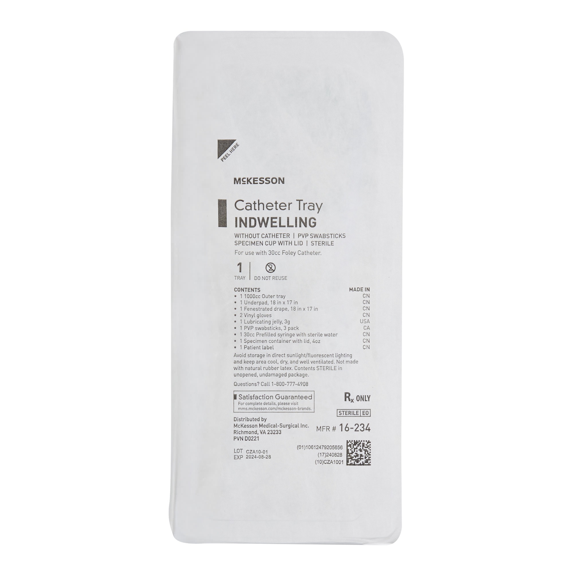 McKesson Indwelling Catheter Tray Without Catheter Sterile Foley thumbnail 2