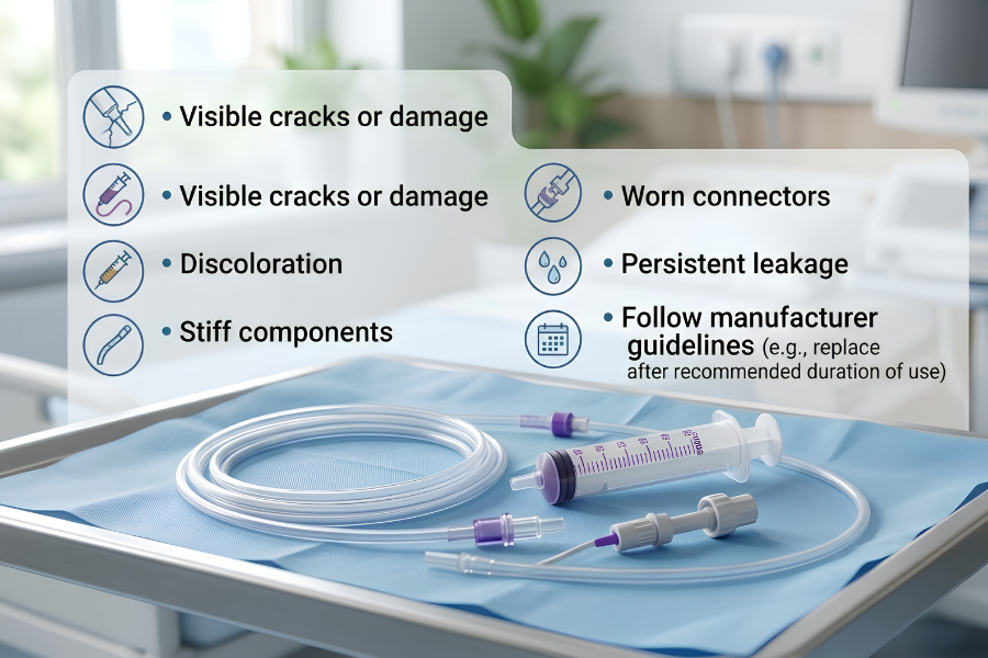 When Should Enteral Feeding Supplies Be Replaced?