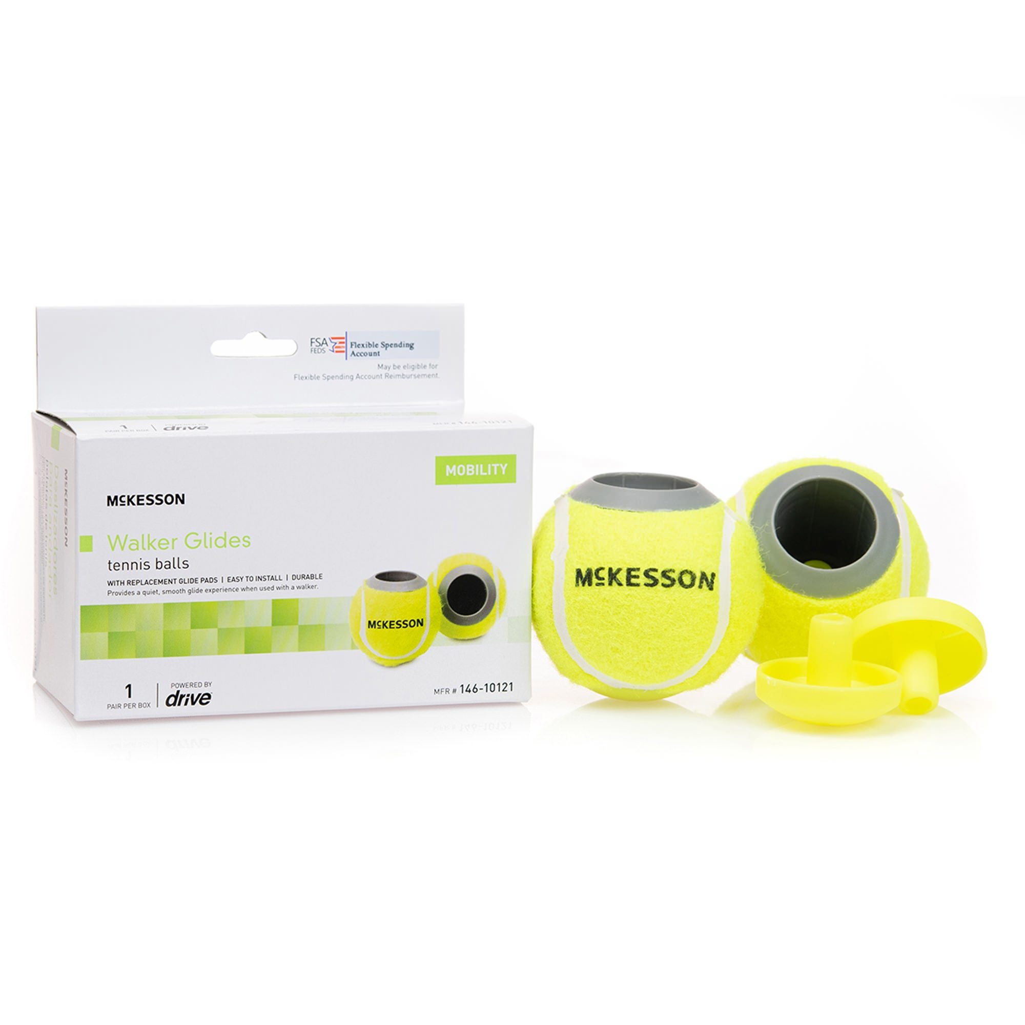 McKesson Tennis Ball Glide For Walker, Yellow