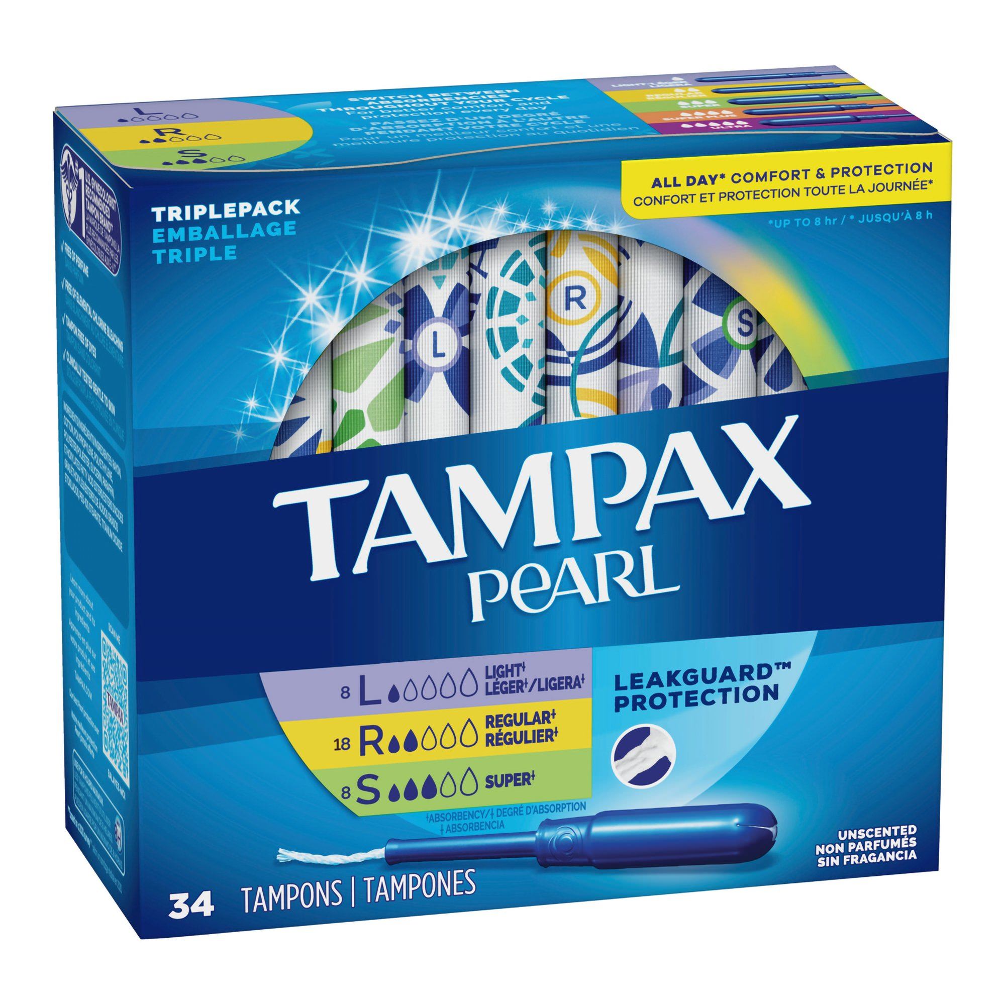 Tampax Pearl Light / Regular / Super Absorbency Plastic Applicator - 1 Box - Main image