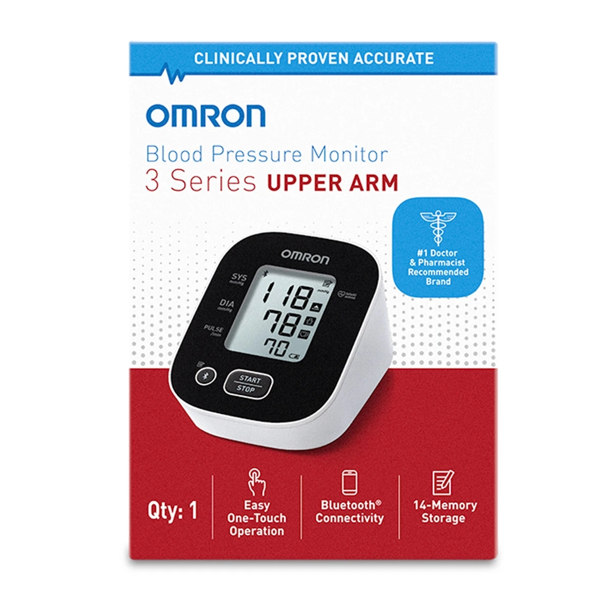 Omron Upper Arm 3-Series Blood Pressure Monitor, Connected thumbnail 2