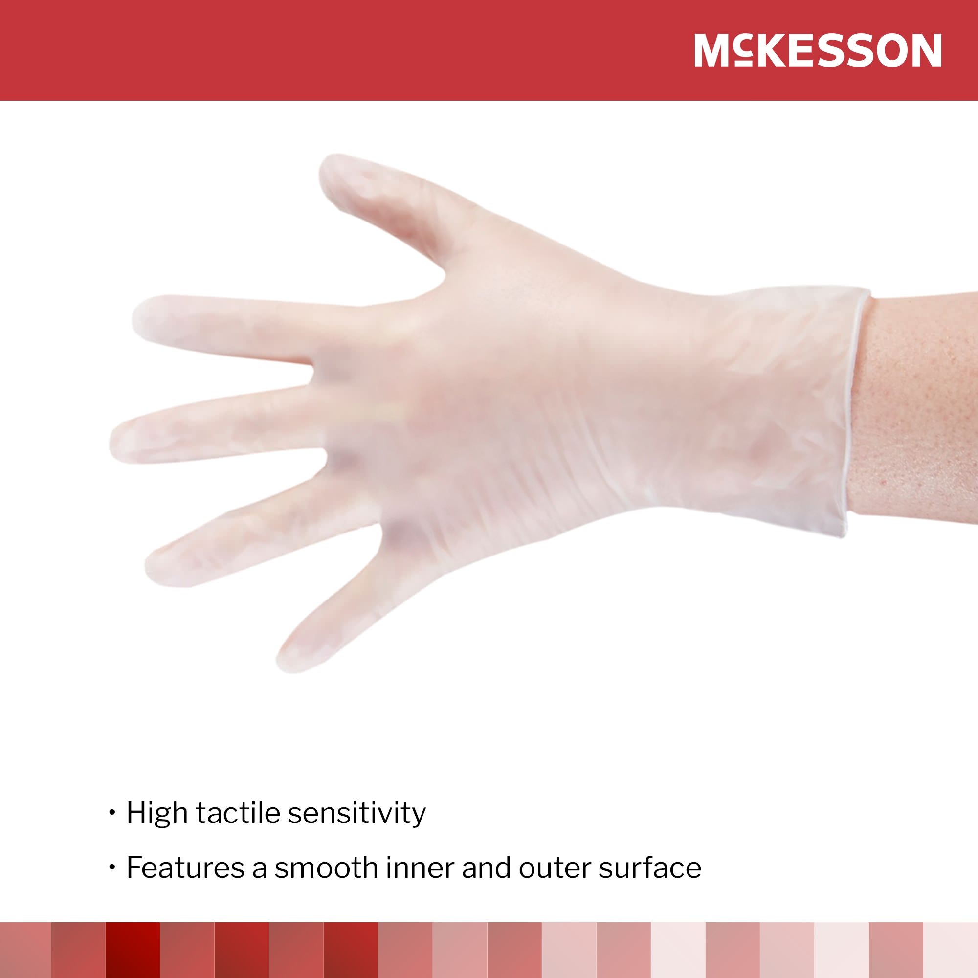 McKesson Standard Cuff Vinyl Powder Free Exam Gloves thumbnail 4