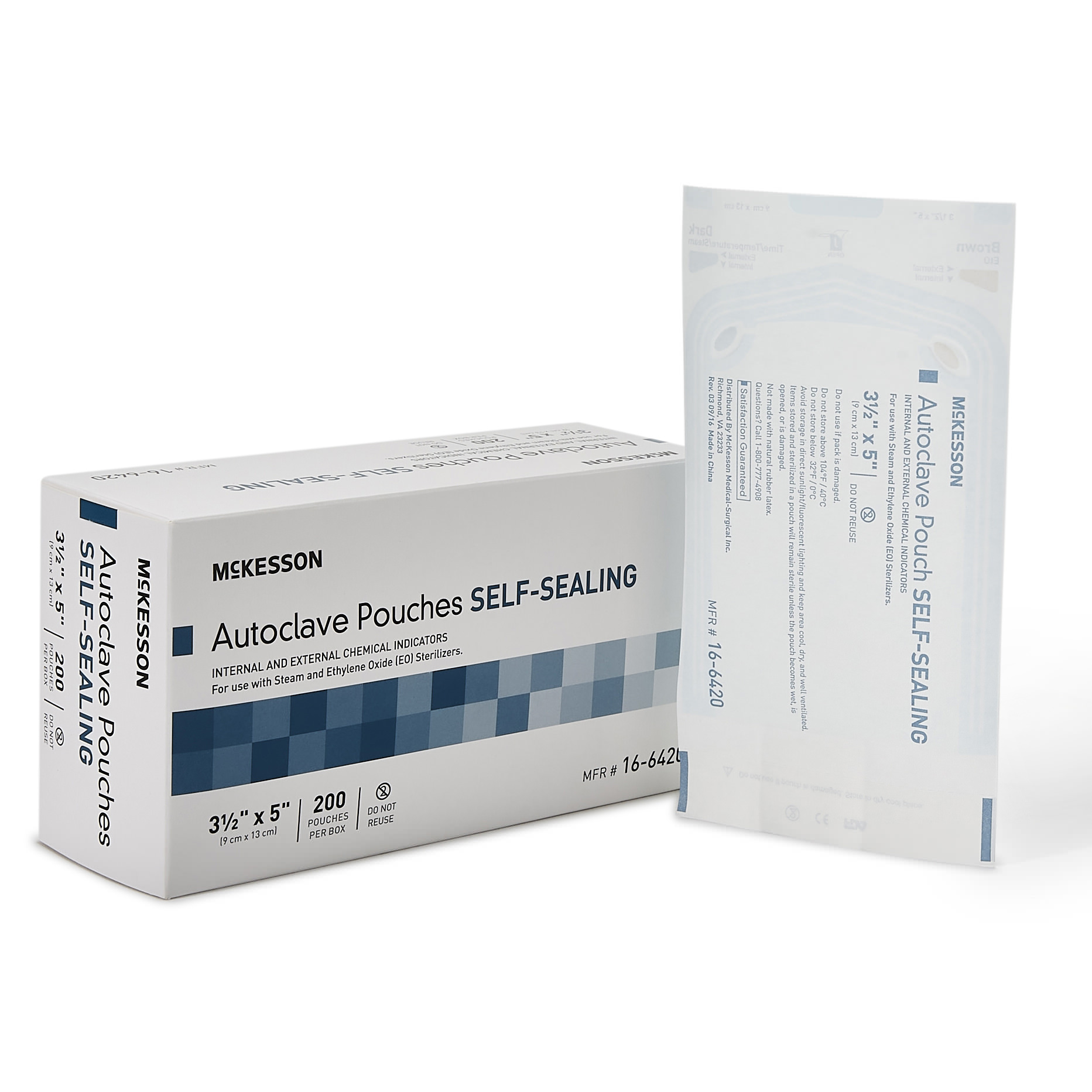 McKesson Sterilization Pouch Transparent, Blue-White - Main image