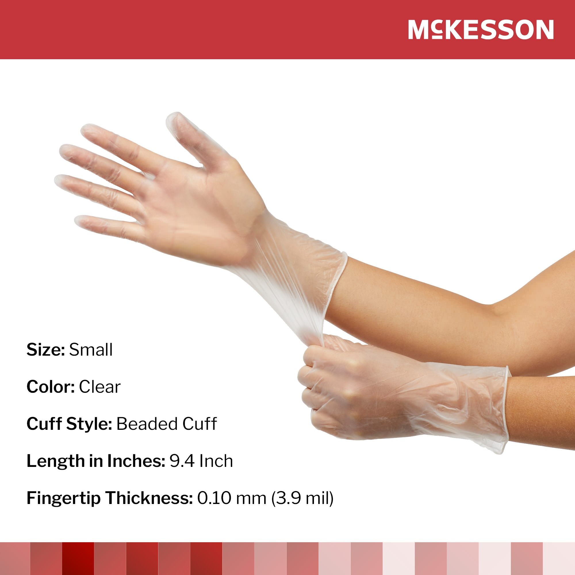 McKesson Confiderm Vinyl Standard Cuff Powder Free Exam Gloves thumbnail 2