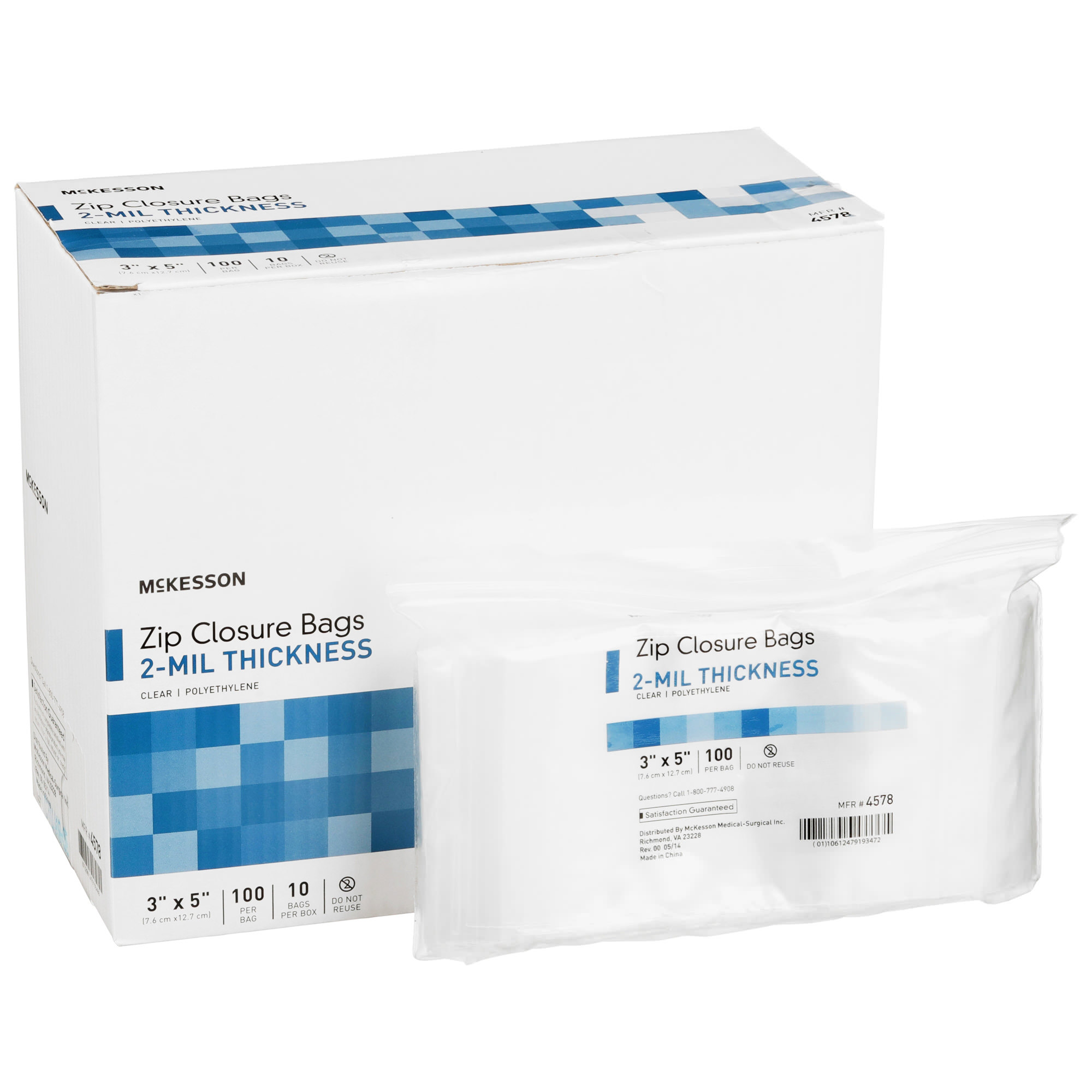 McKesson Reclosable Bag Clear | Zip Closure, Multiple Sizes