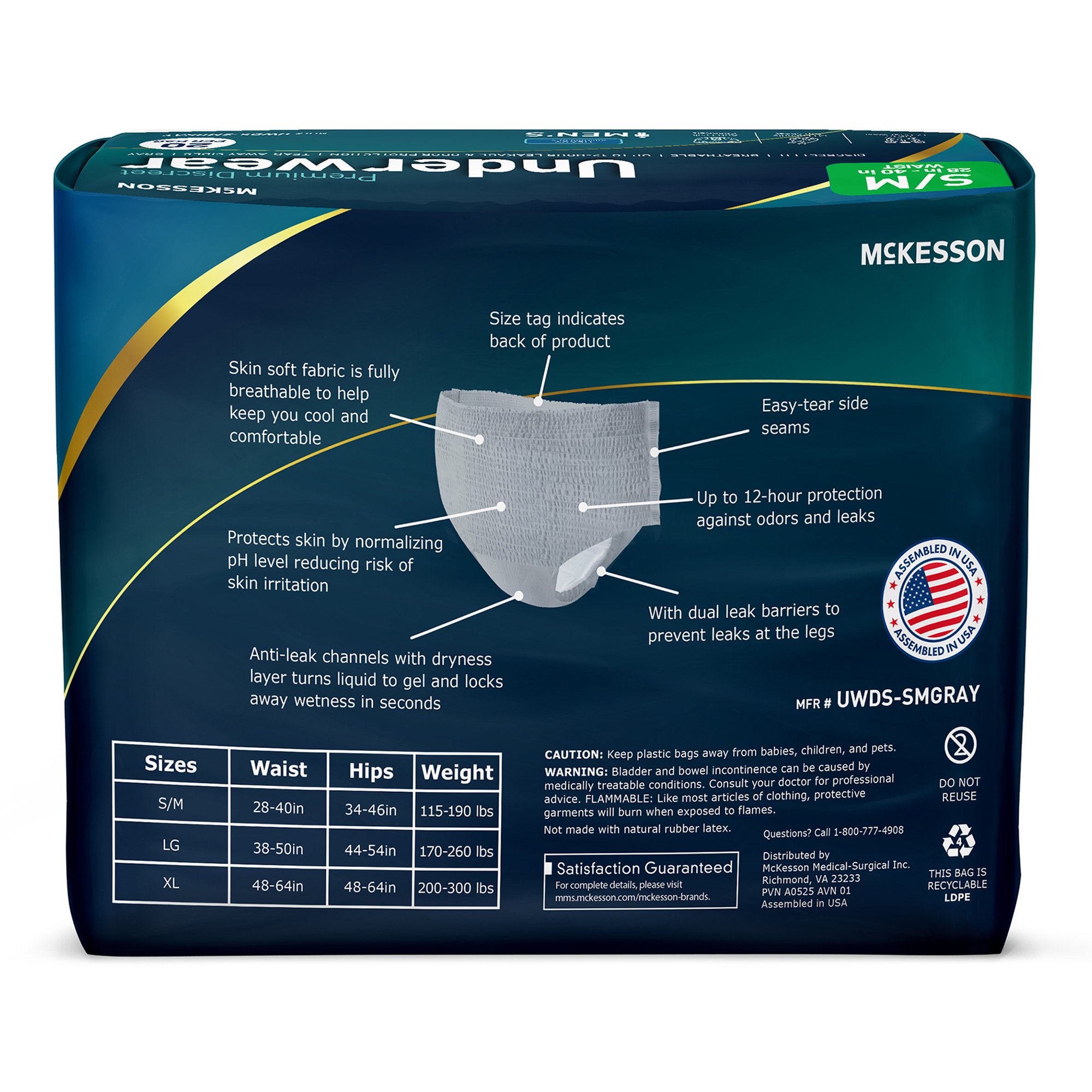 McKesson Premium Discreet Underwear, Heavy Absorbency thumbnail 2