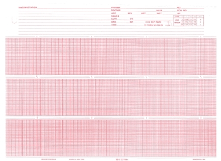 Burdick ECG Recording Chart Paper - Red Grid - Main image