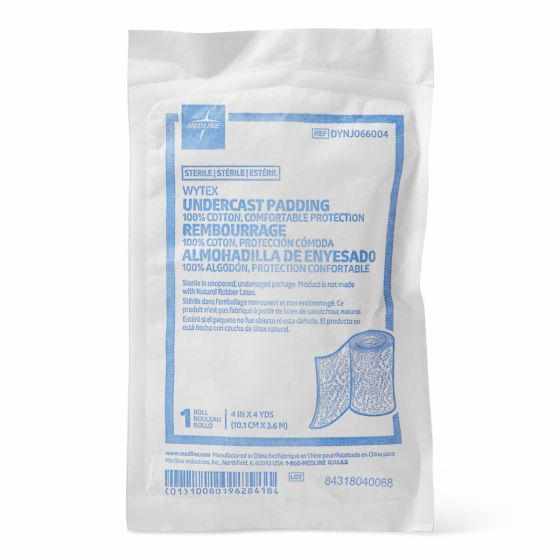 Medline Industries Wytex Undercast Padding 4" x 4yds, Sterile, Low Linting, Latex-free