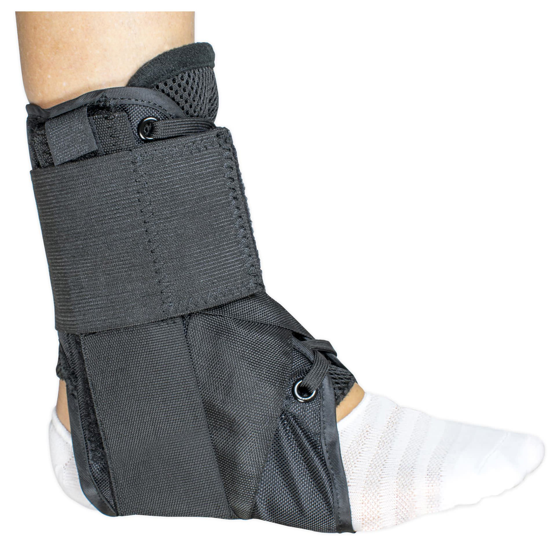 McKesson Lace Up Ankle Brace Black Figure-8 Strap Hook and Loop