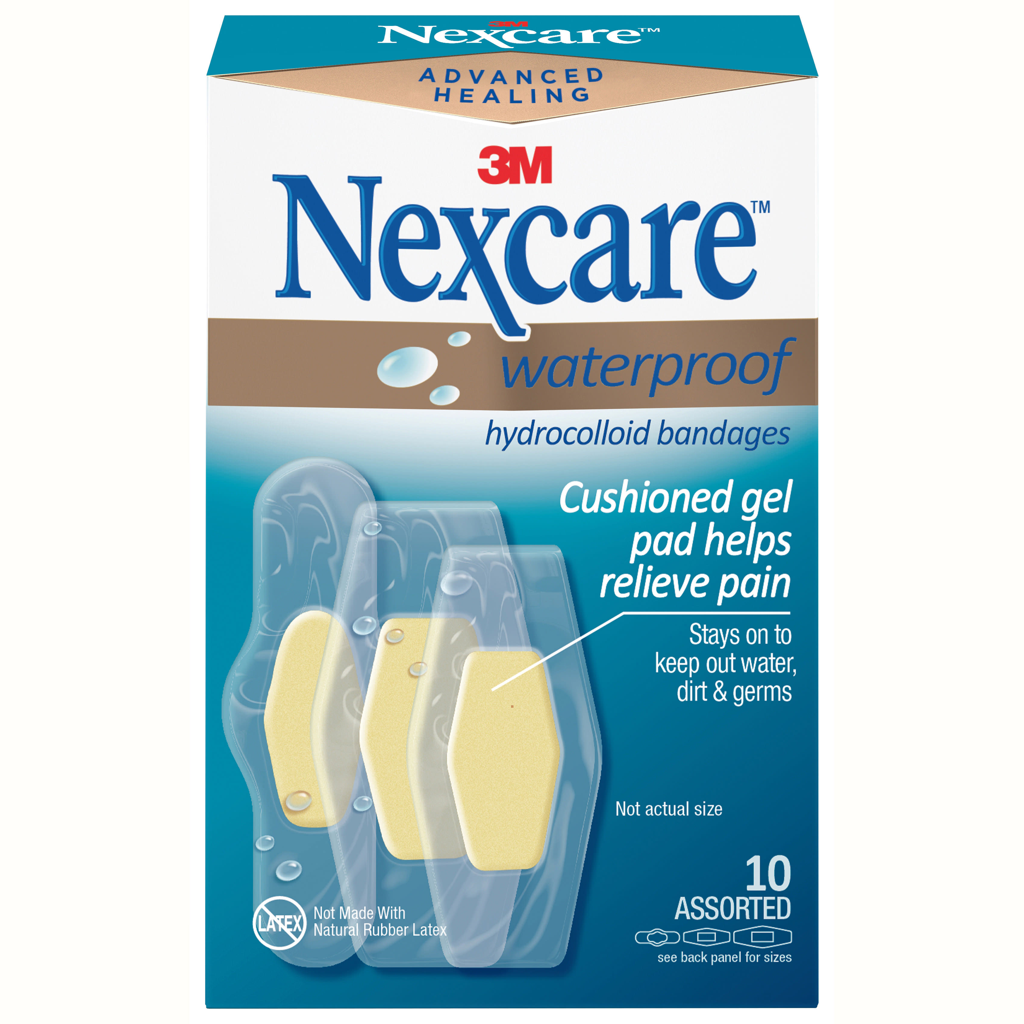 Nexcare Advanced Healing Waterproof Bandages - Gel Pad Protection