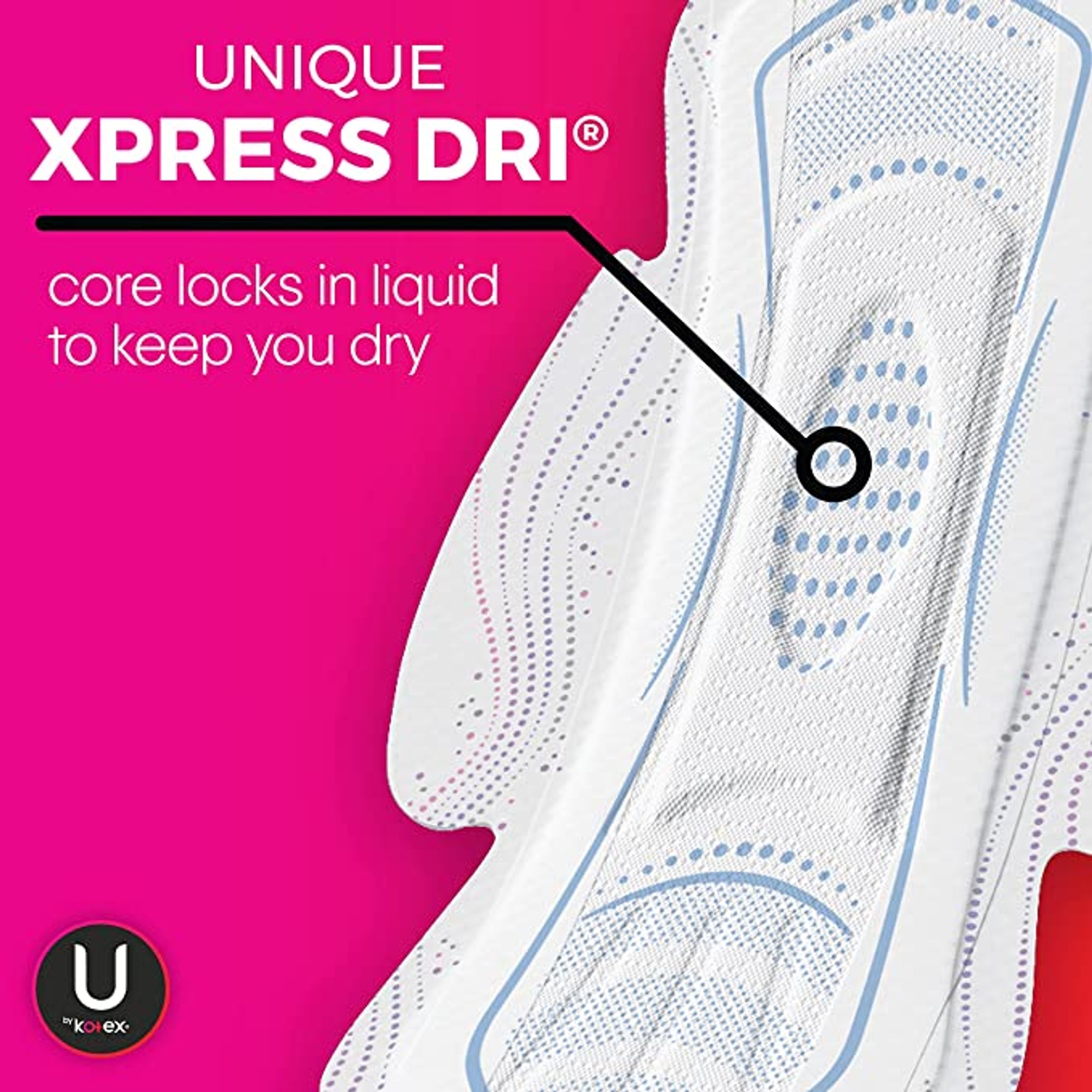 U by Kotex Teen Ultra Thin Pads with Wings, Heavy Absorbency thumbnail 5