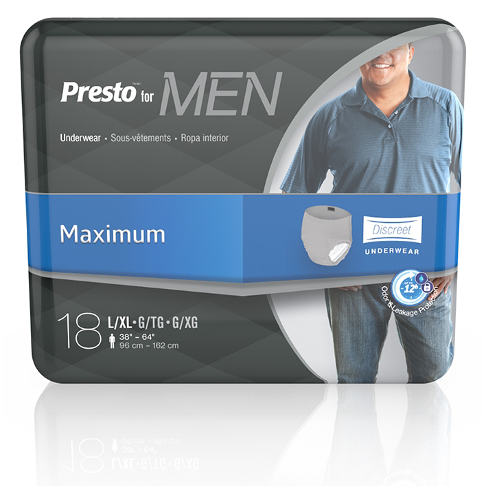 Presto Descreet Underwear Men, Maximum Absorbency thumbnail 3