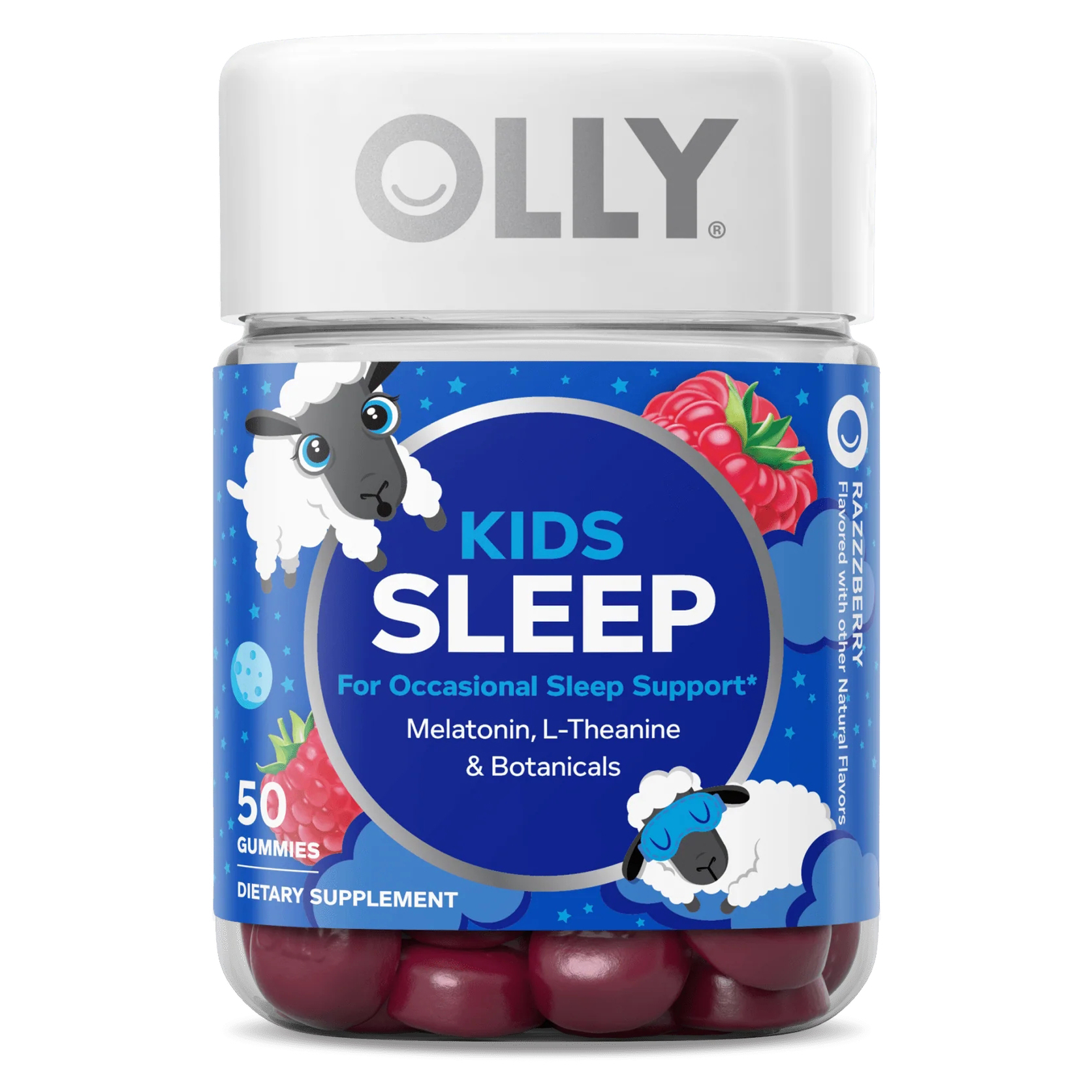 OLLY Kids Sleep L-Theanine, Melatonin and Botanicals Supplement Gummies - Bottle of 50