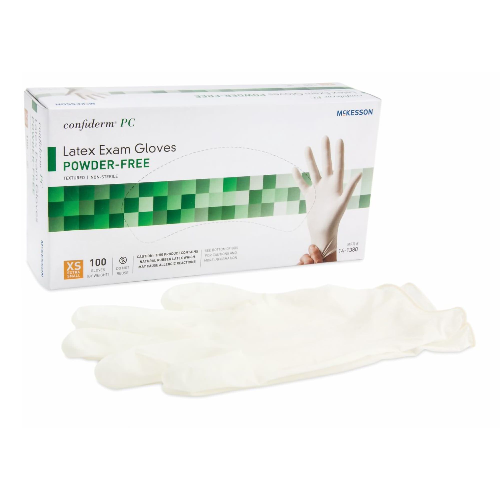 McKesson Confiderm PC Latex Powder Free Exam Gloves - Main image