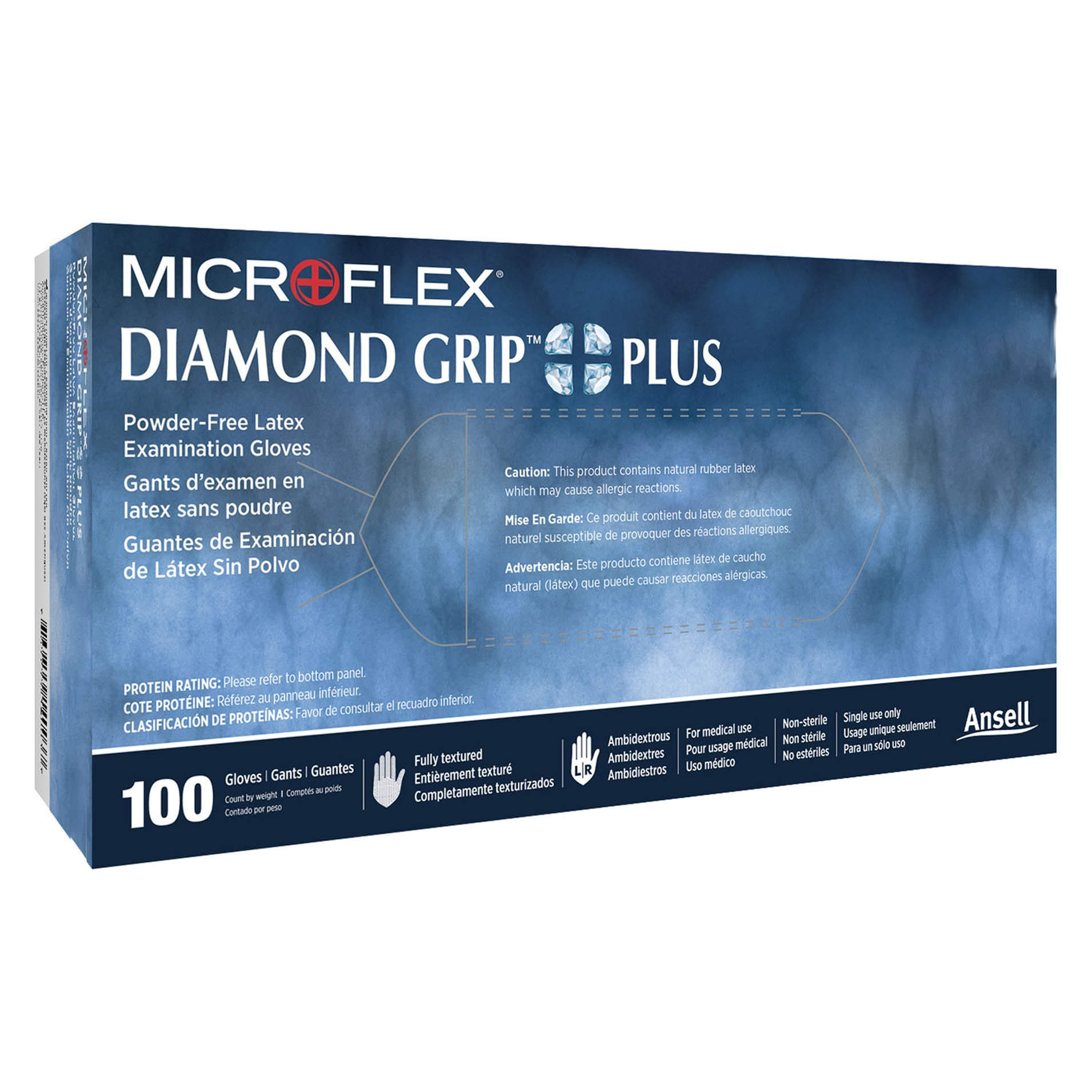 Microflex Medical Diamond Grip Plus Latex Exam Gloves thumbnail 2
