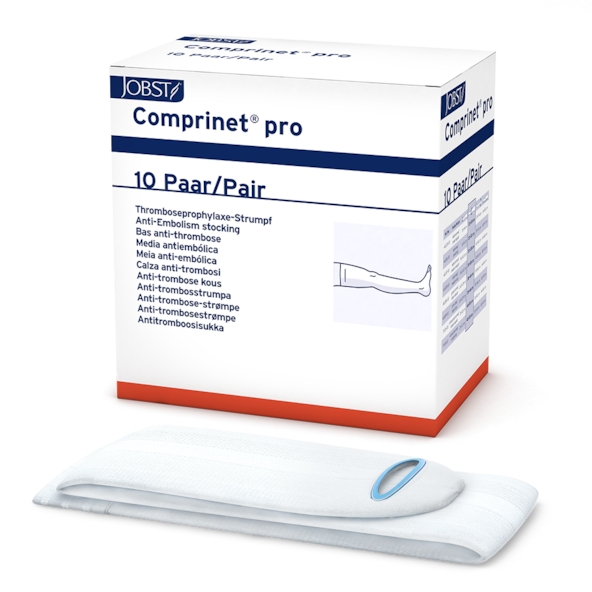 Jobst Comprinet Pro Open Toe Anti-embolism Thigh High Stockings, 14-22mmHg, White - Main image