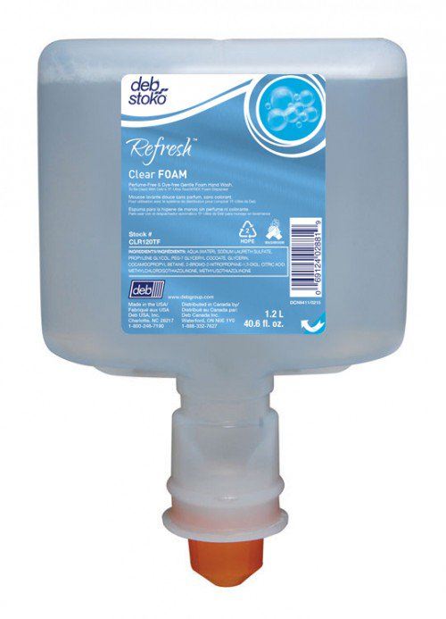 Refresh Clear Foam Dispenser Refill Bottle, 1200mL - Case of 3 - Main image