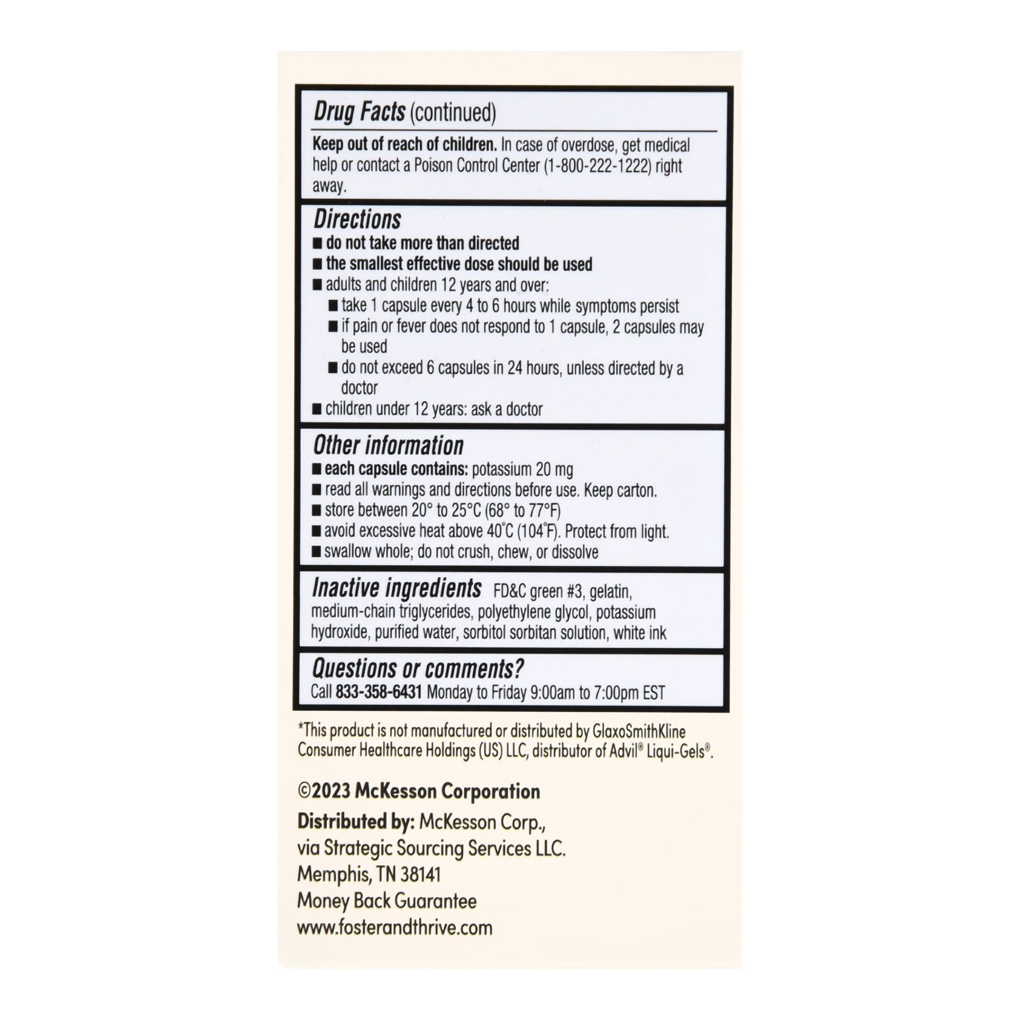 Foster & Thrive Ibuprofen Pain Relief Capsule - Bottle of 40 thumbnail 4