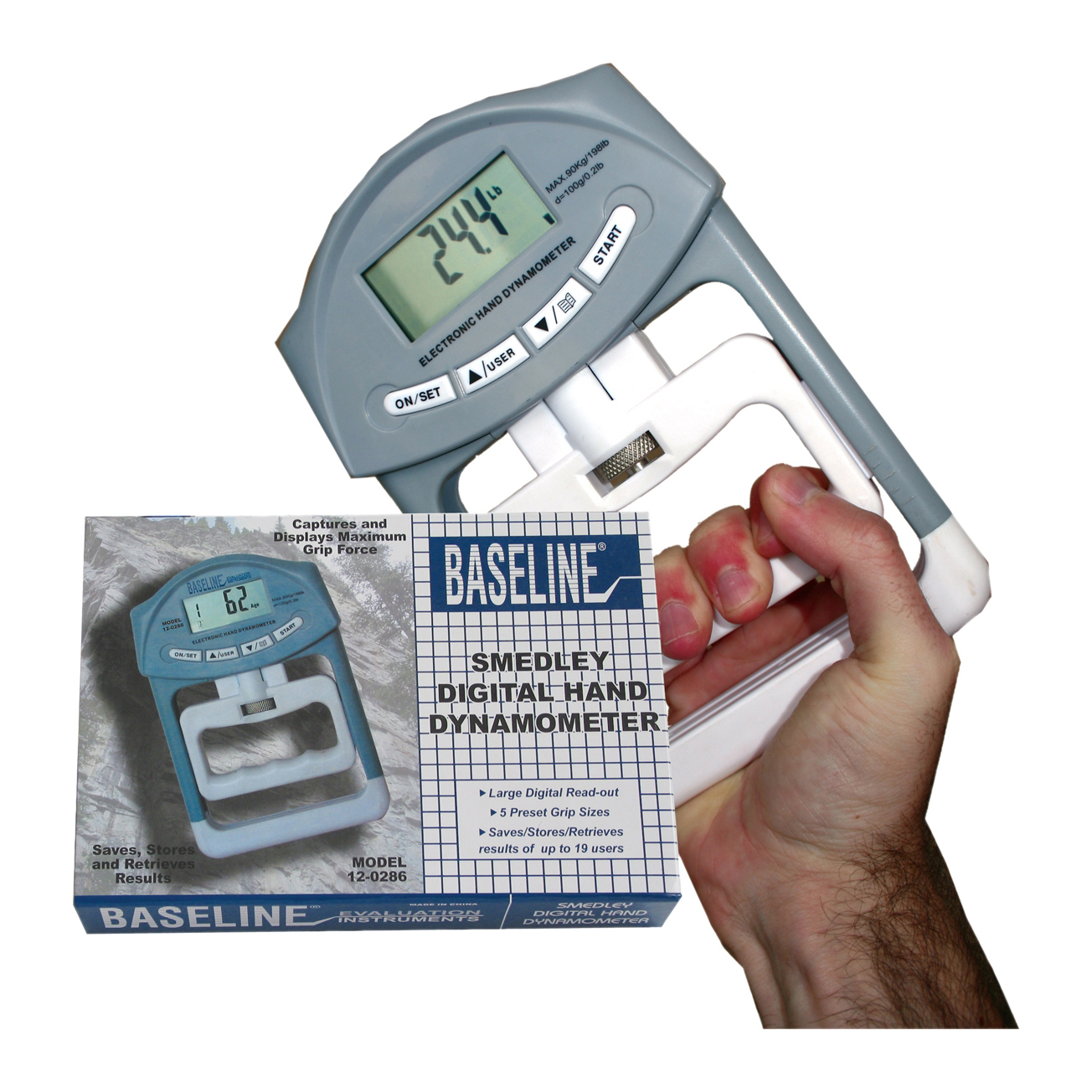Baseline Smedley Digital Hand Dynamometer, 200 lb Capacity