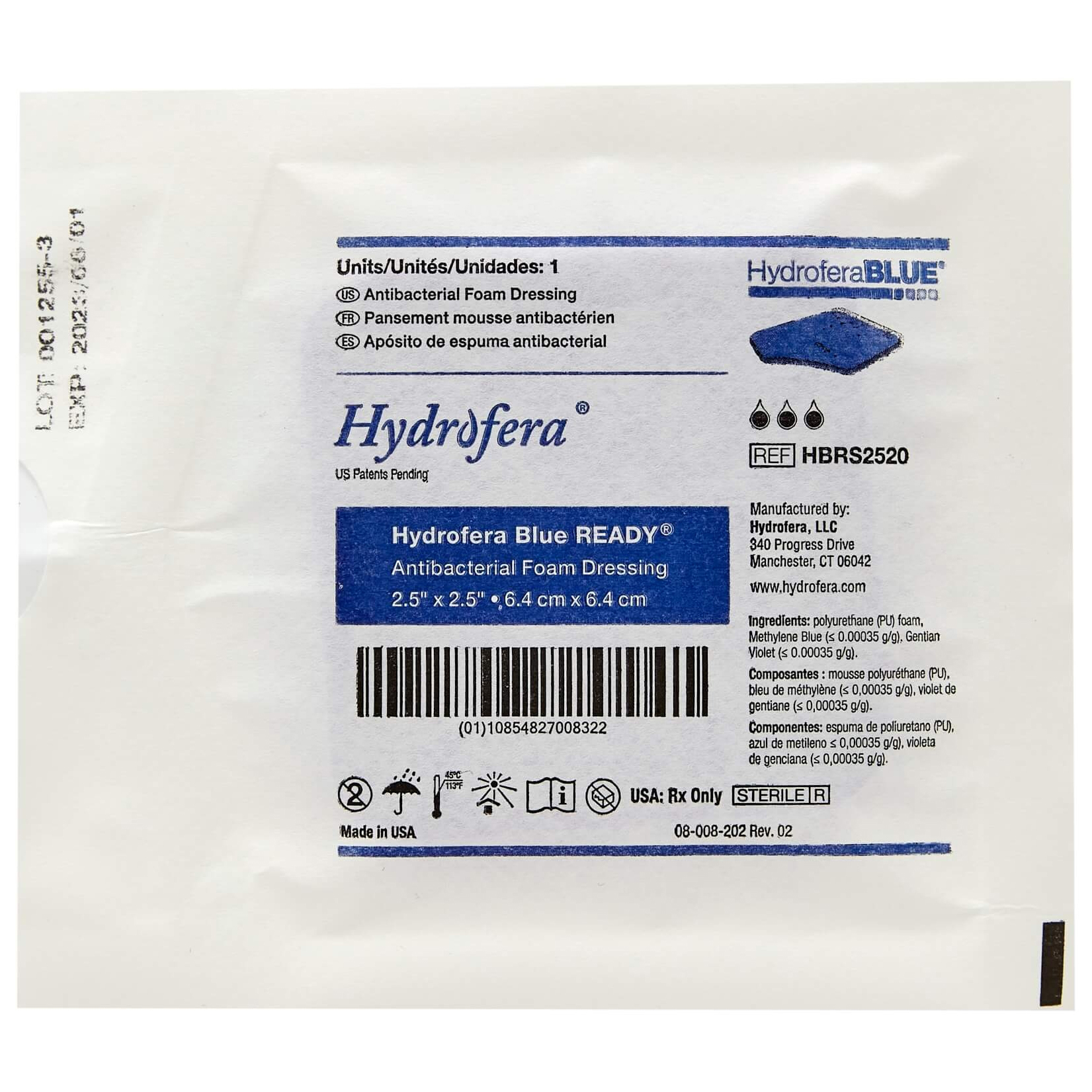Hydrofera Blue READY Antibacterial Foam Dressing - Main image