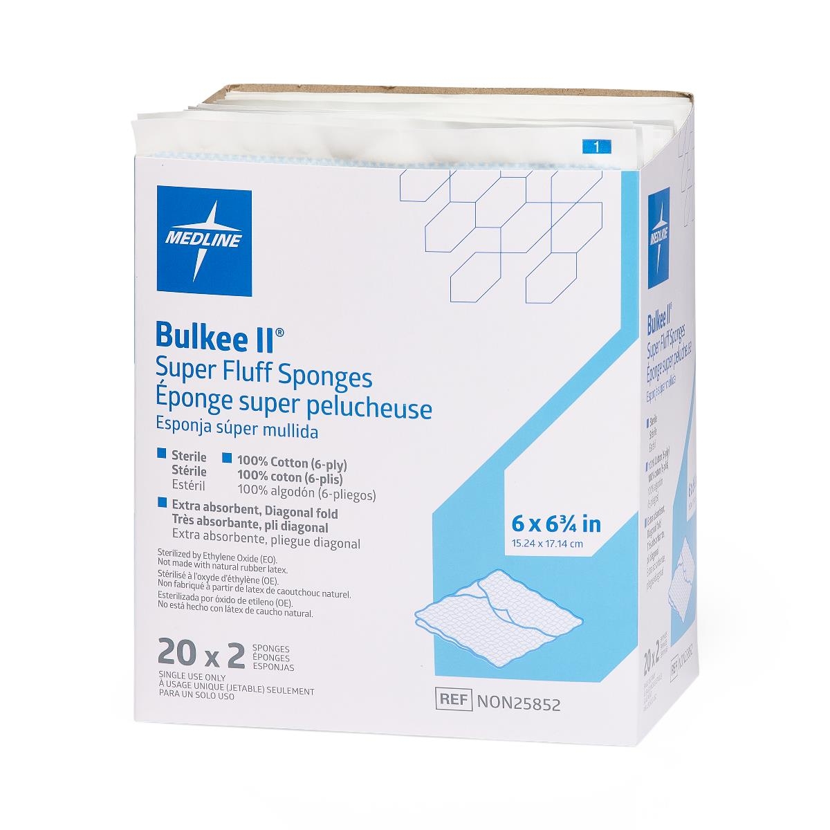 Medline Bulkee II Extra Absorbent Super Fluff Sponge thumbnail 2