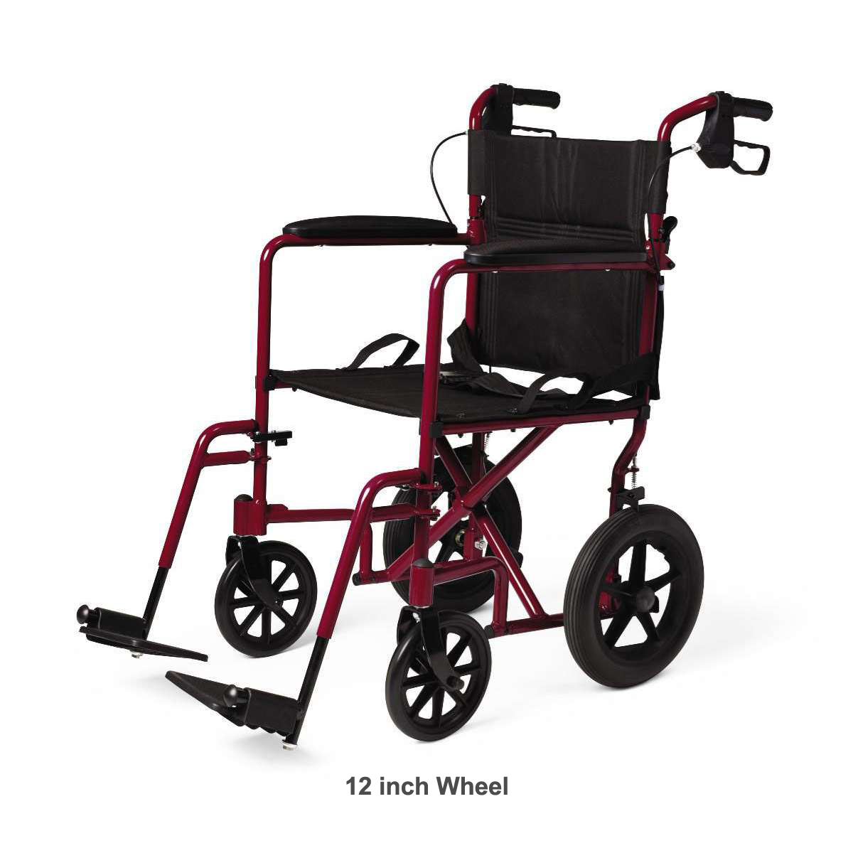 Medline Basic Aluminium Transport Chair thumbnail 2