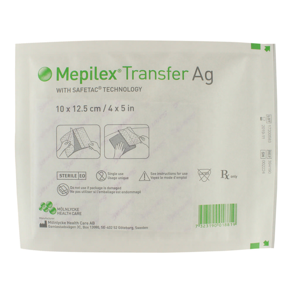 Mepilex Transfer Ag Soft Silicone Exudate Transfer Dressing - Main image