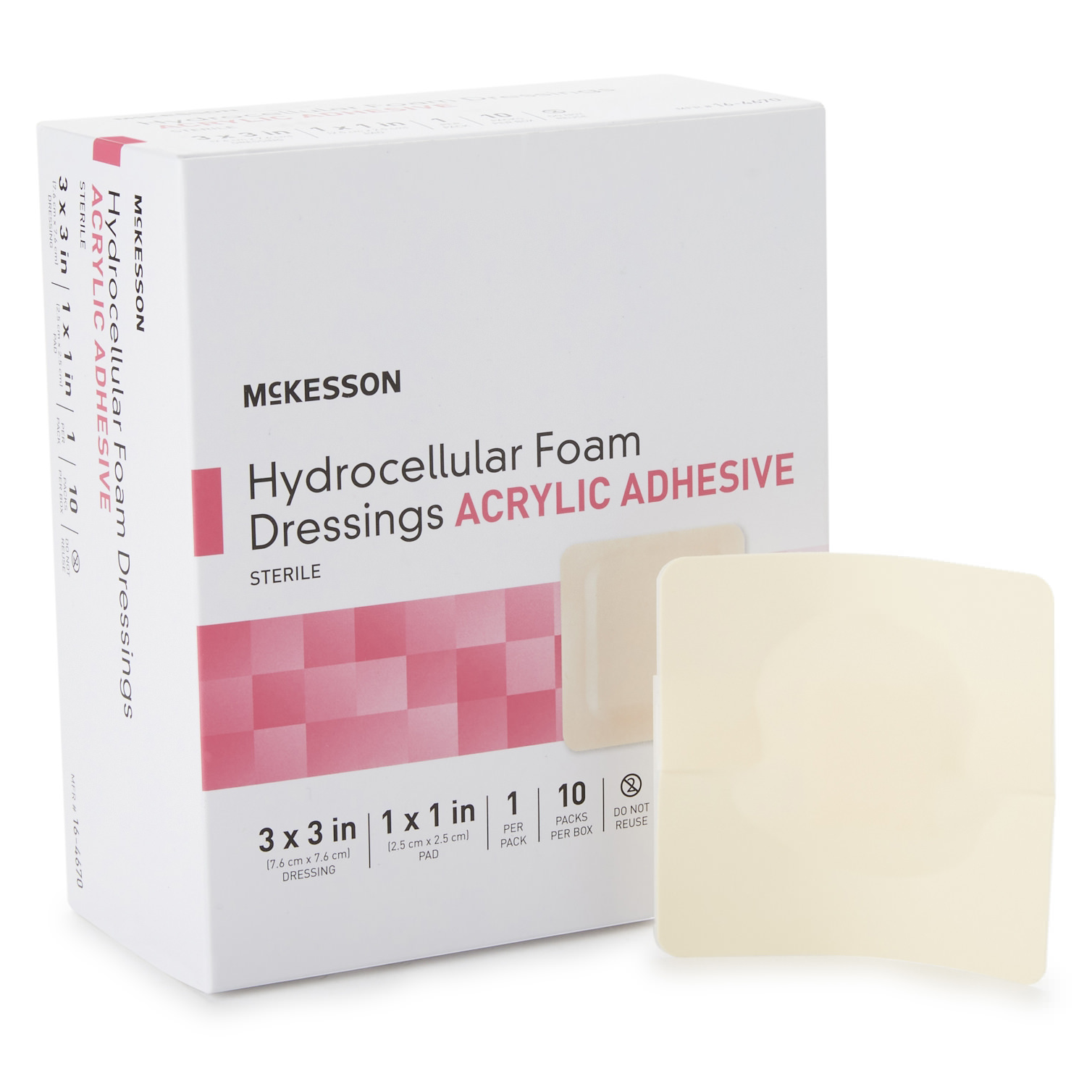 McKesson Foam Dressing Film Backing Tan Square Sterile - Main image