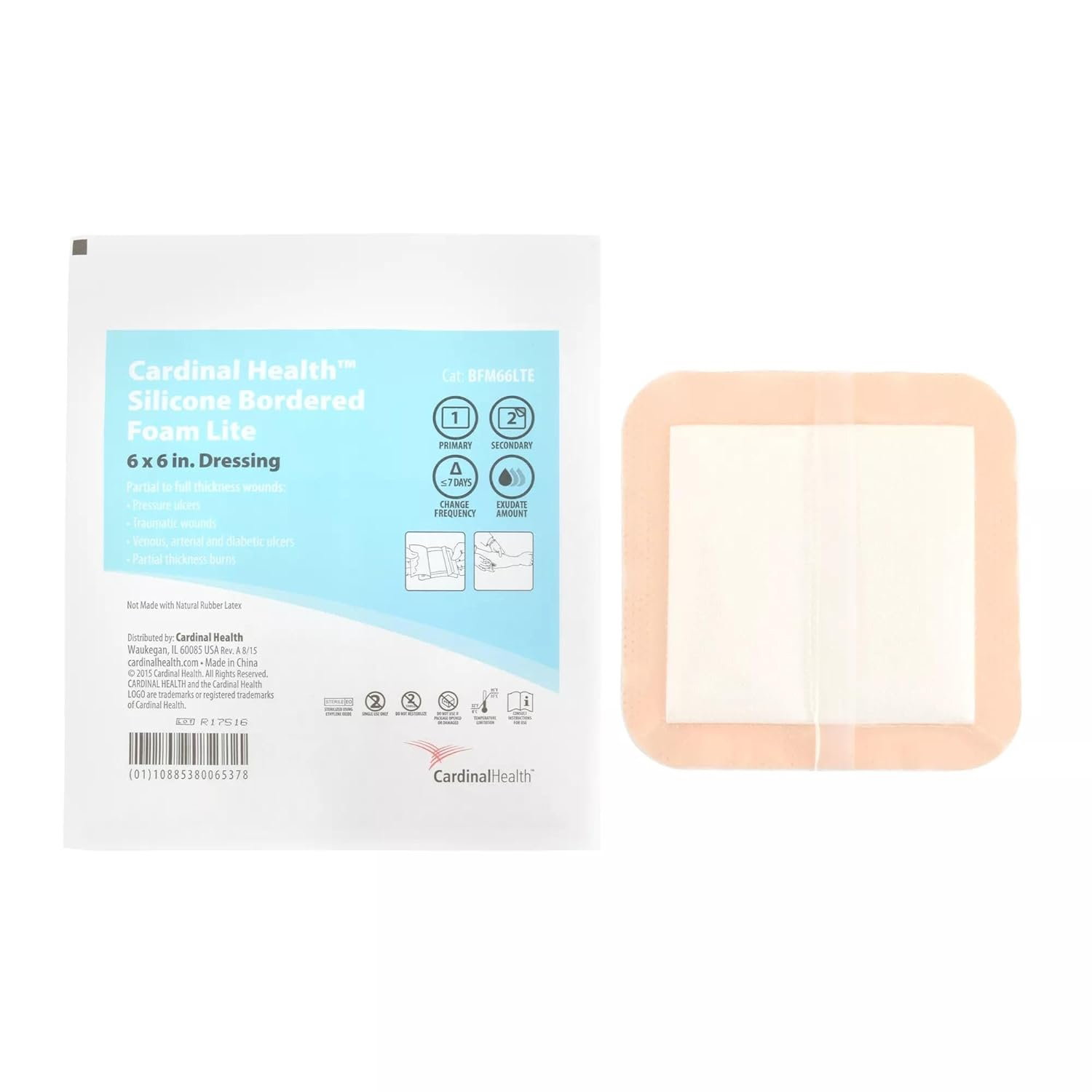Cardinal Health Silicone Bordered Foam Lite Wound Dressing thumbnail 4