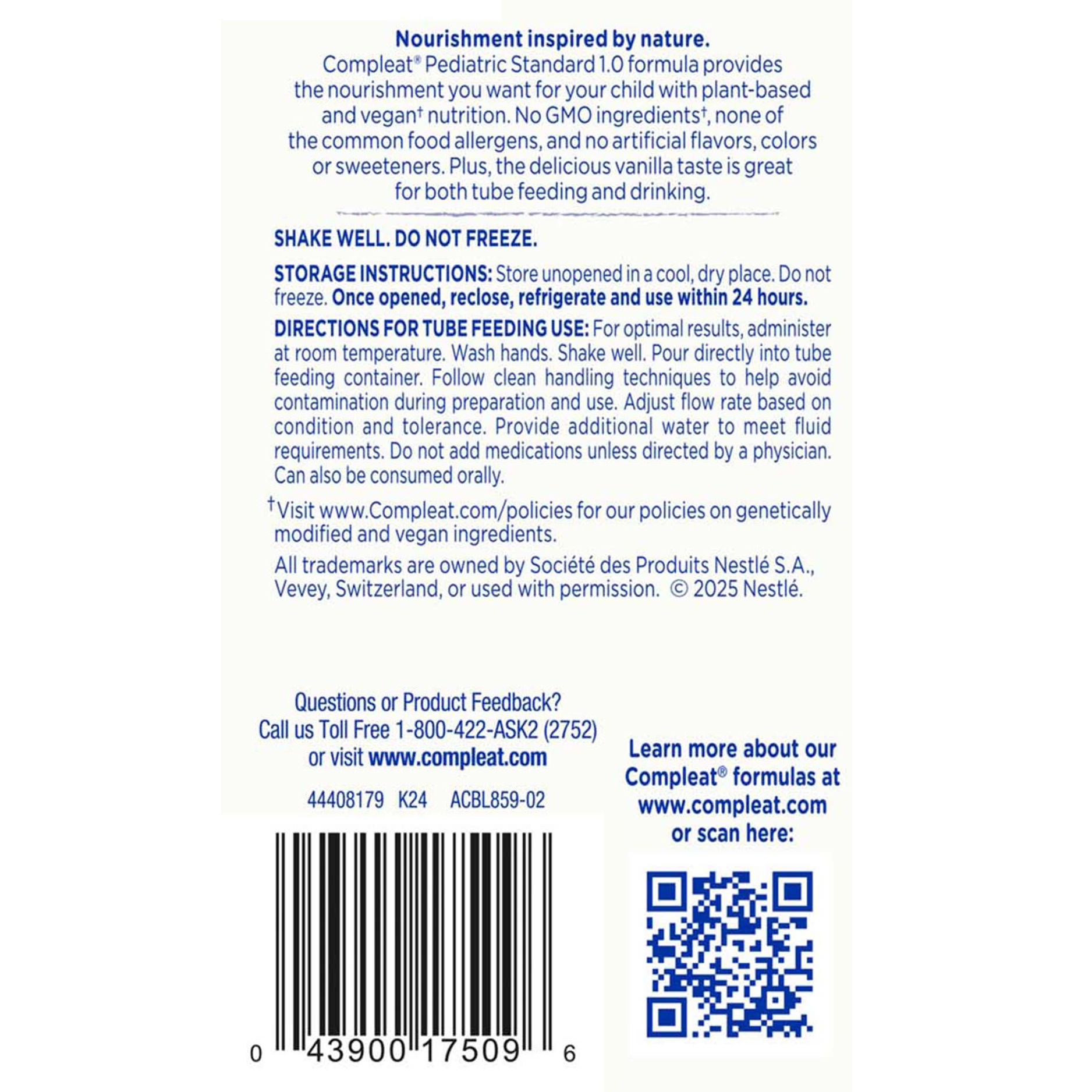 Compleat Pediatric Standard 1.0 Plant-Based Tube Feeding Formula thumbnail 3