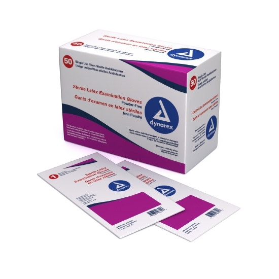 Dynarex Sterile Latex Exam Gloves thumbnail 1