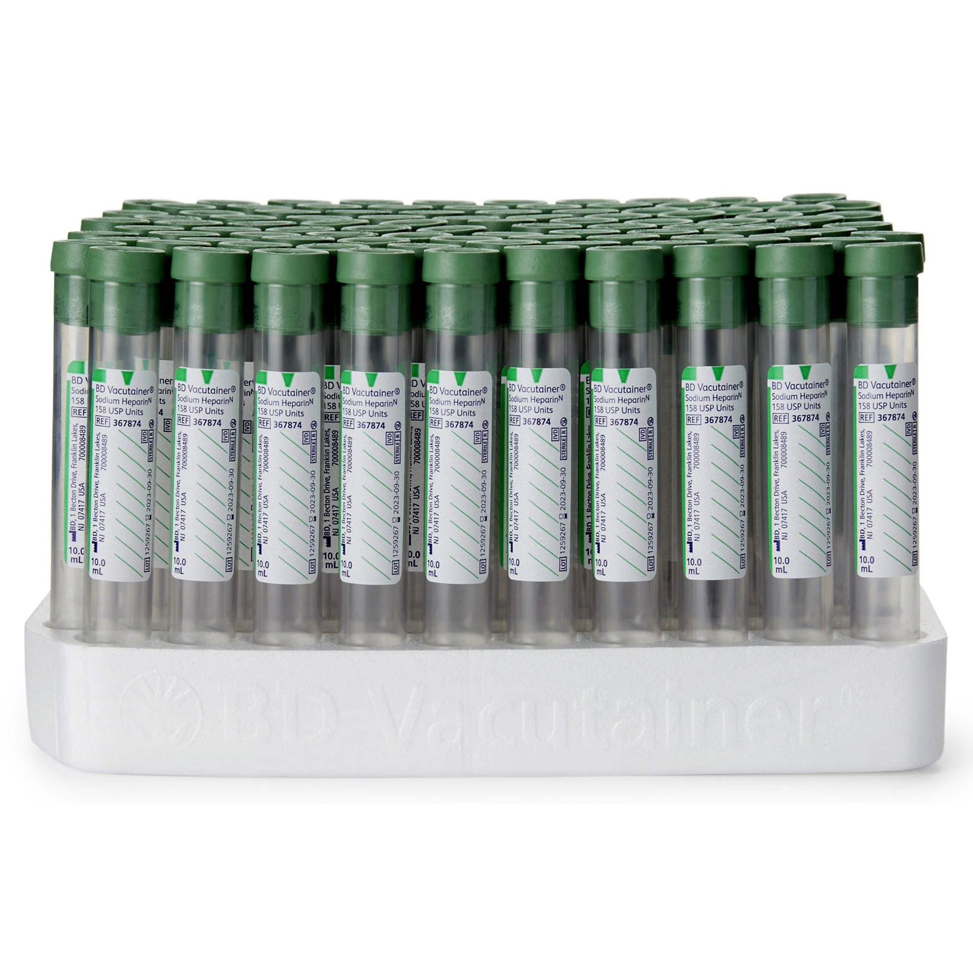 BD Vacutainer Sodium Heparin Tubes with Conventional Closure